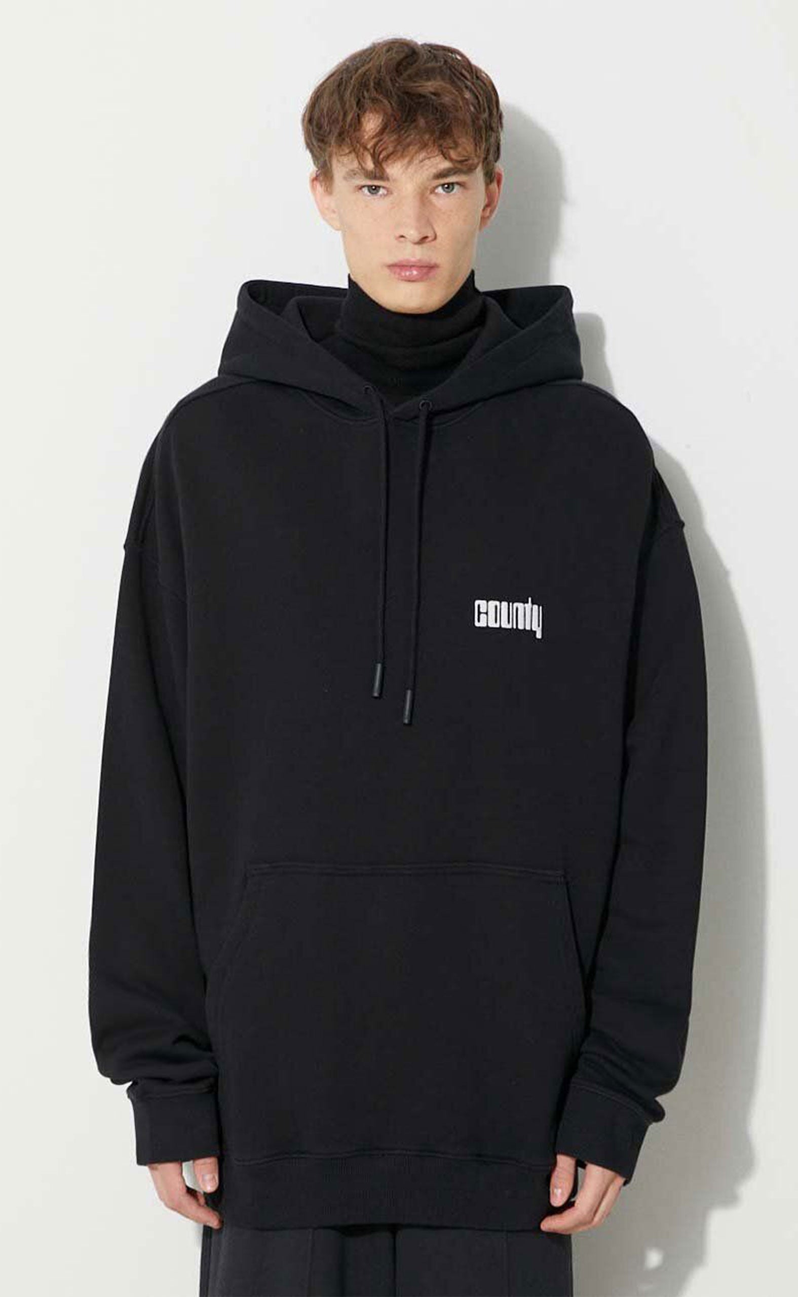 DISCO GOD COMFORT HOODIE BLACK WHITE