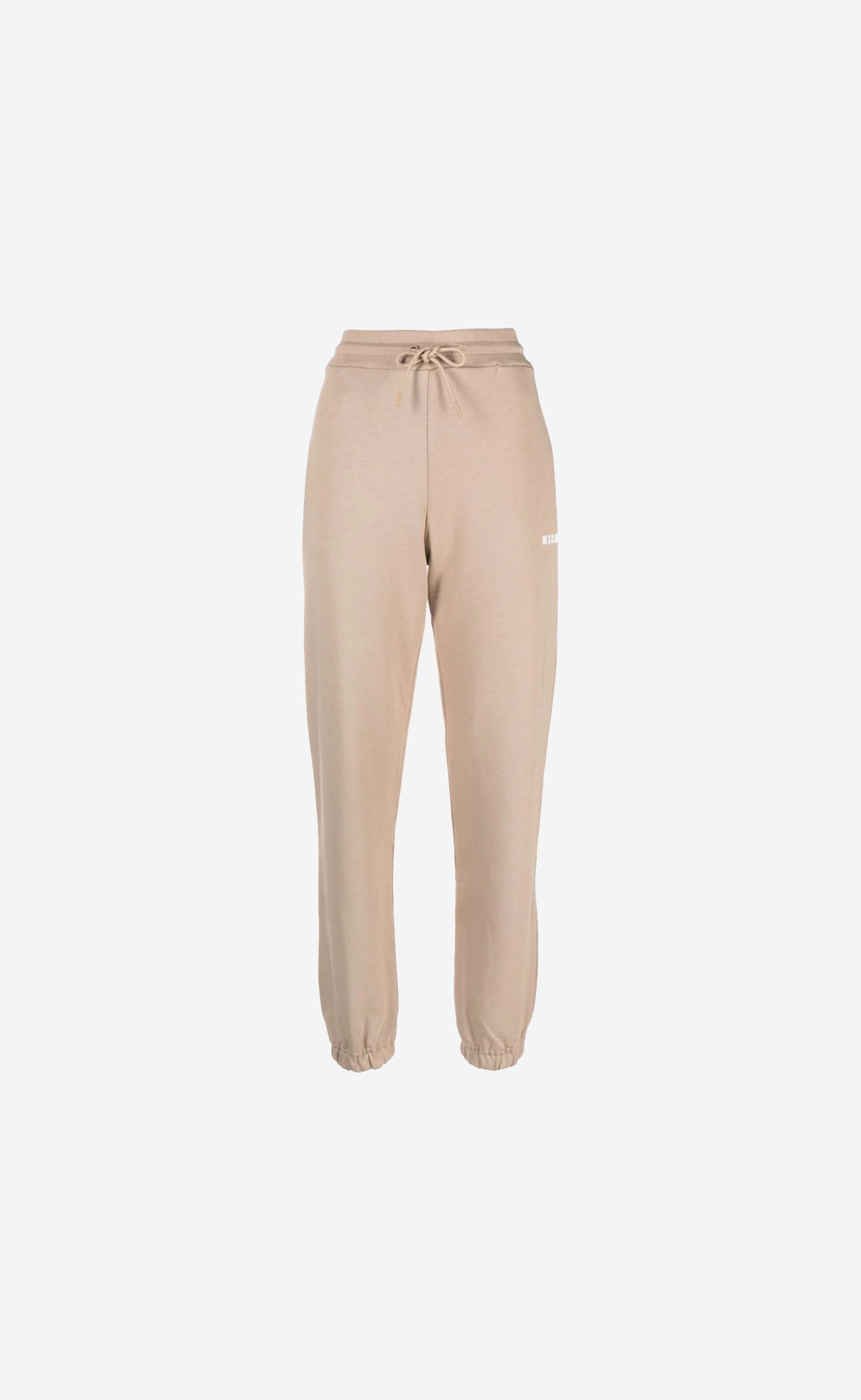 DOVE GREY COTTON TRACK PANTS WITH MICRO LOGO DETAIL
