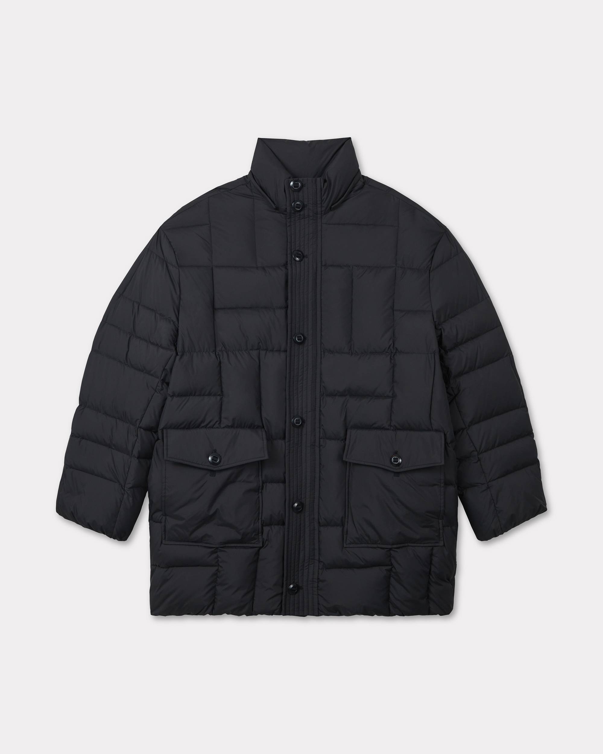 KENZO WEAVE MID-LENGTH WINTER BLACK JACKET