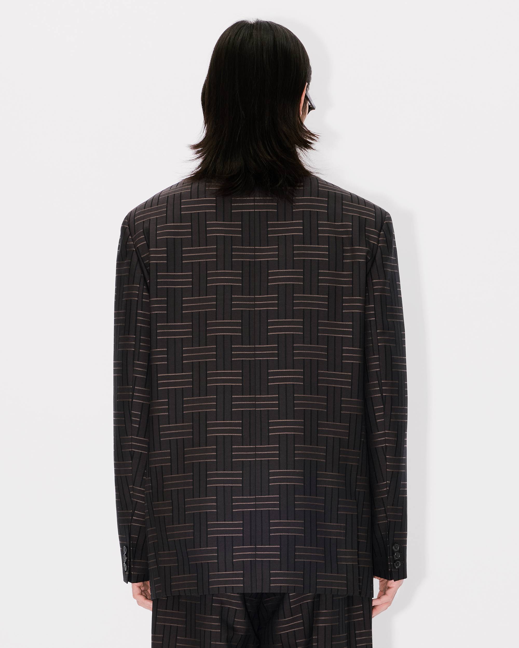 KENZO WEAVE KIMONO TAILORED DARK BROWN BLAZER