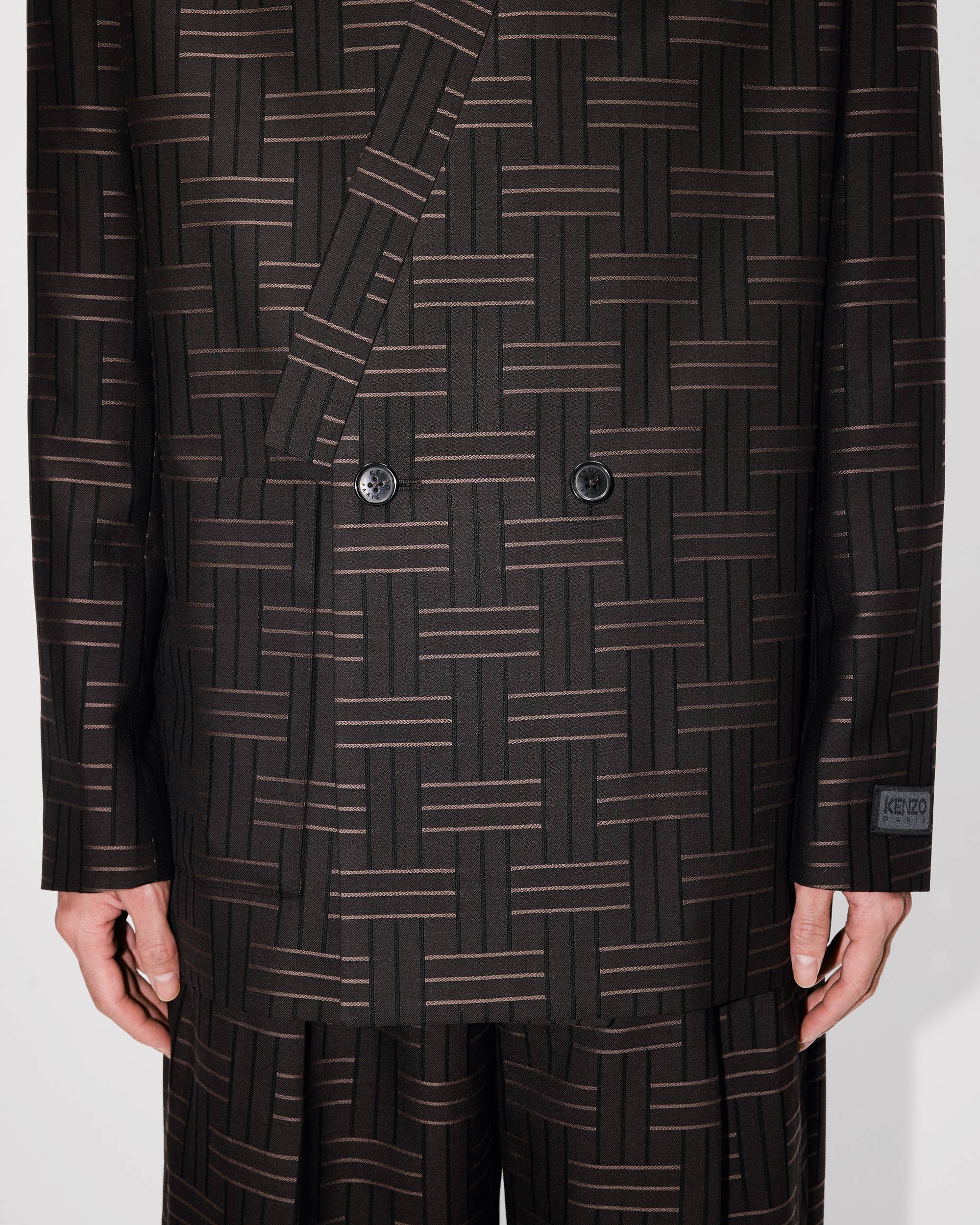 KENZO WEAVE KIMONO TAILORED DARK BROWN BLAZER