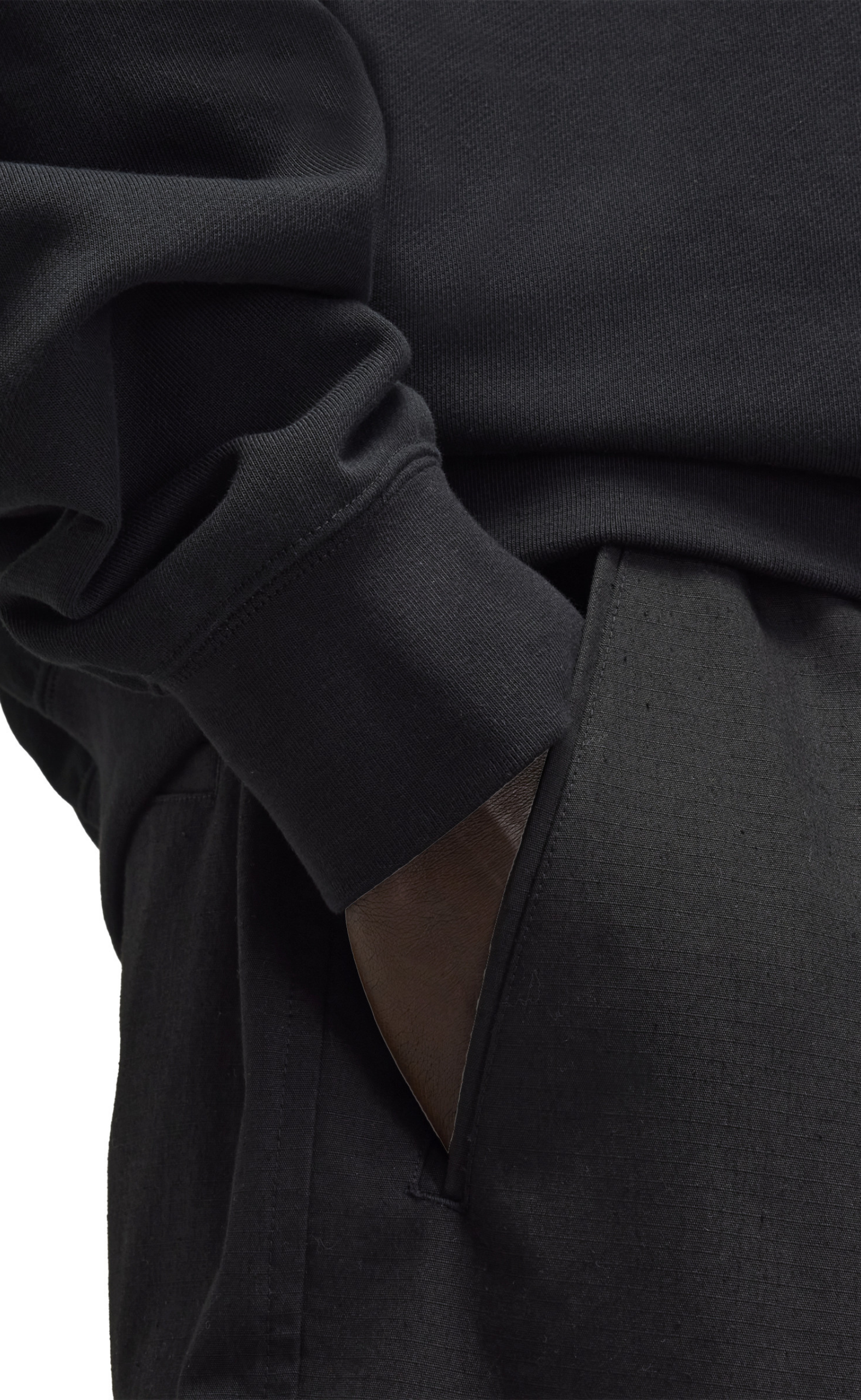 FRENCH TERRY BLACK CREWNECK