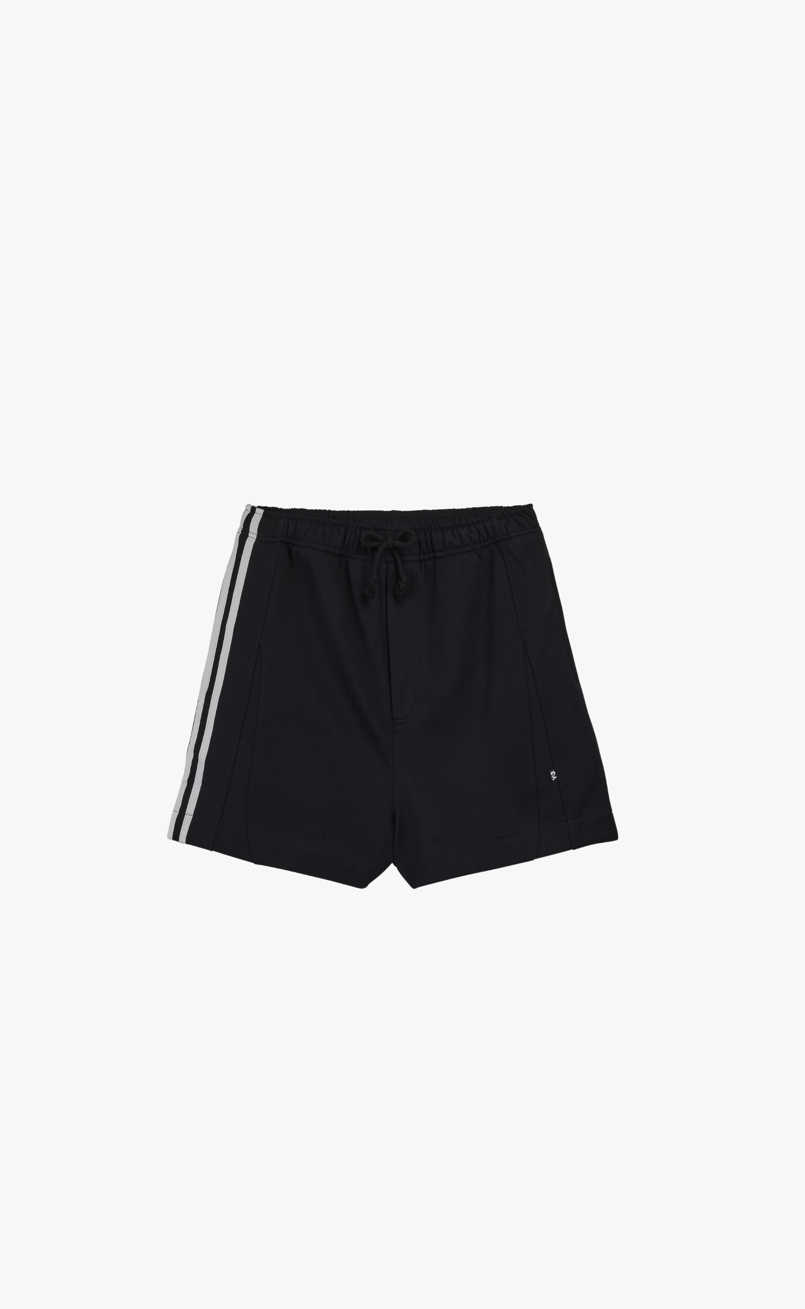 FRENCH TERRY CUTLINE BLACK SHORTS