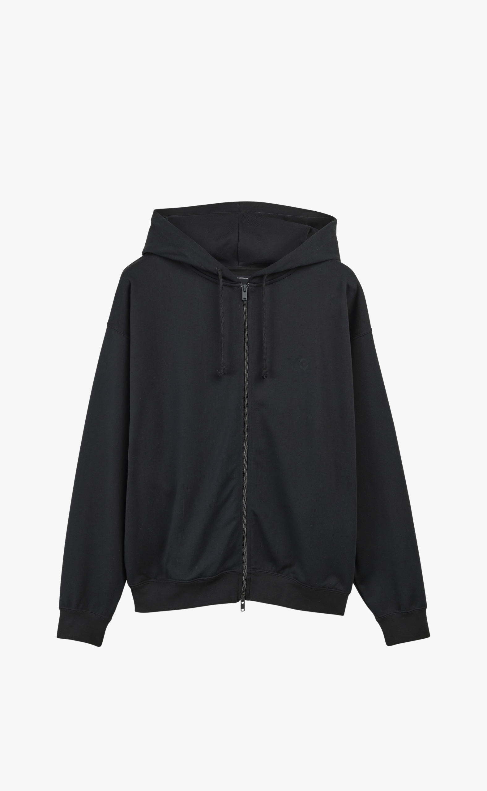 FRENCH TERRY ZIP BLACK HOODIE
