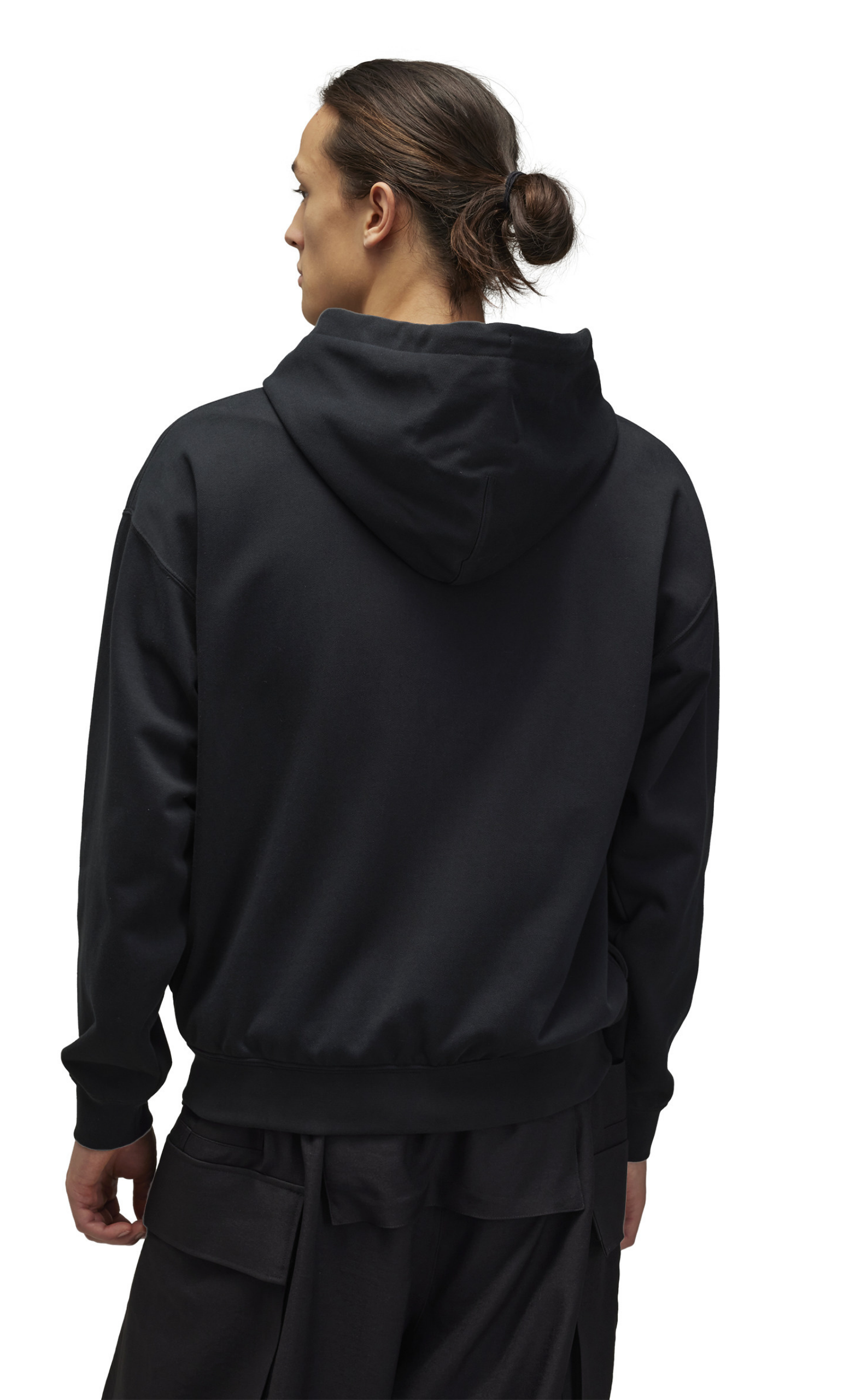 FRENCH TERRY ZIP BLACK HOODIE