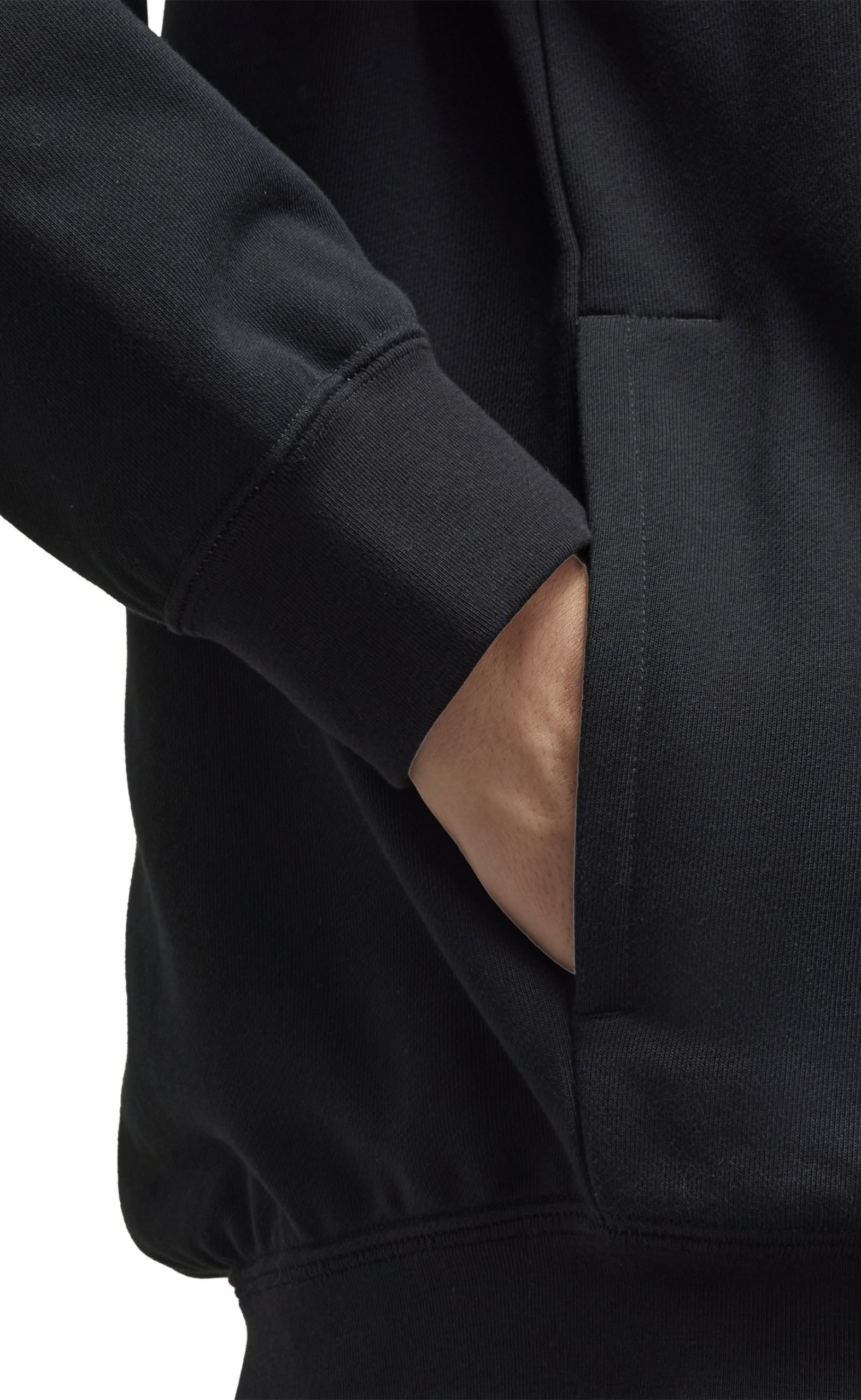 FRENCH TERRY ZIP BLACK HOODIE