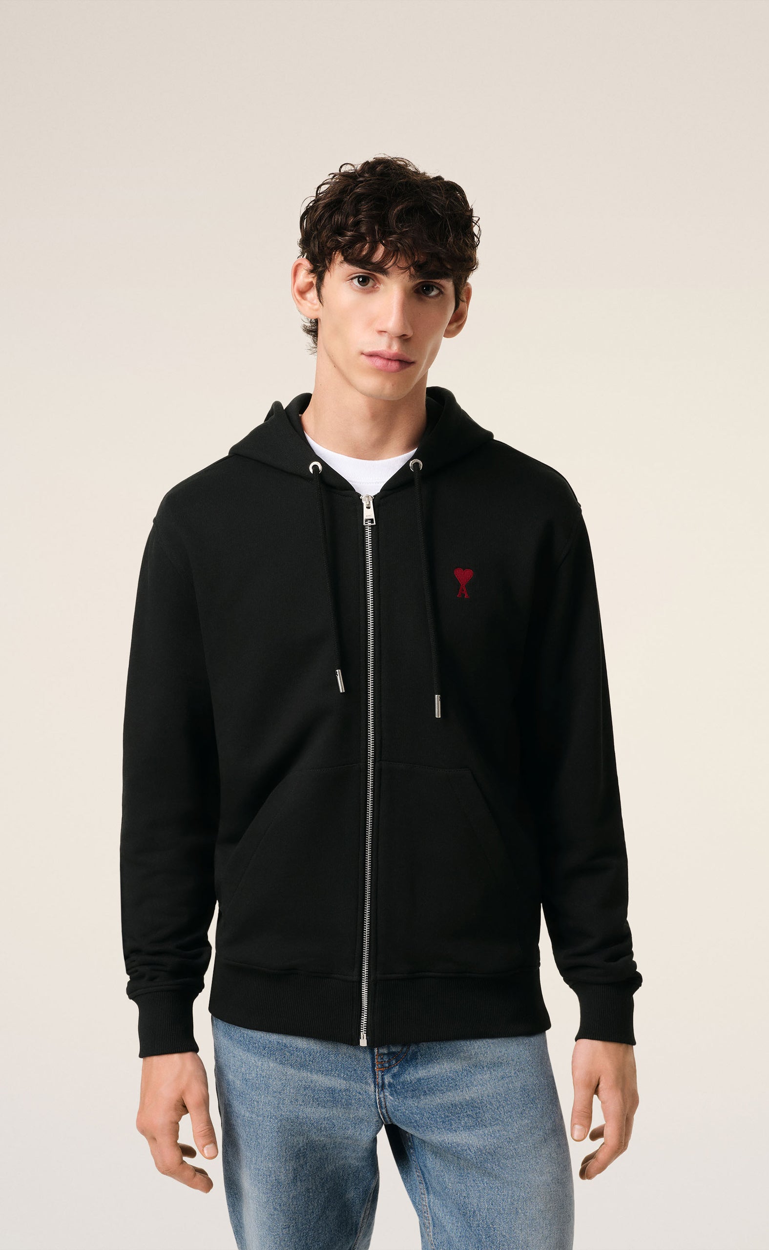 FRIEND OF THE HART ZIP BLACK HOODIE