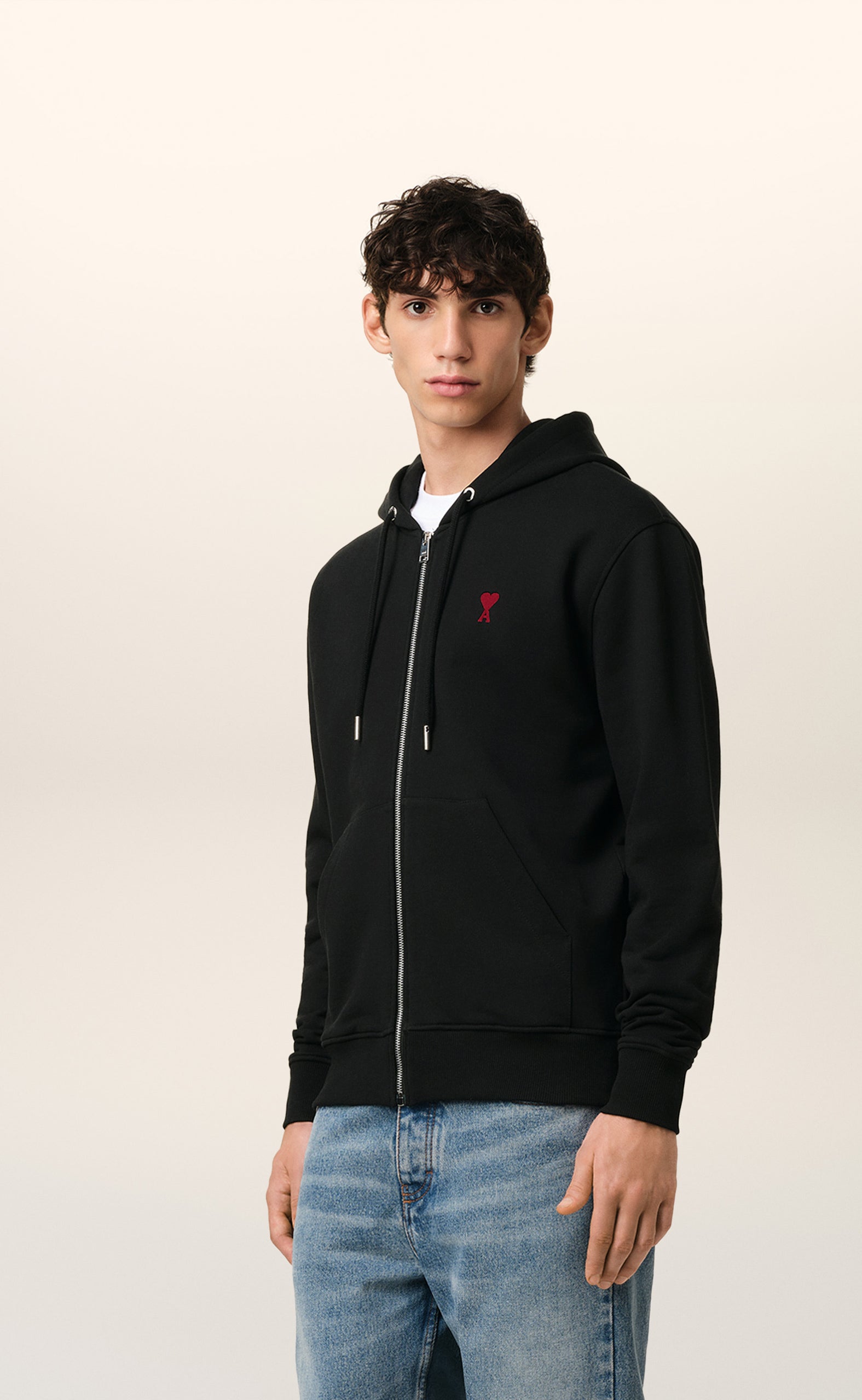 FRIEND OF THE HART ZIP BLACK HOODIE
