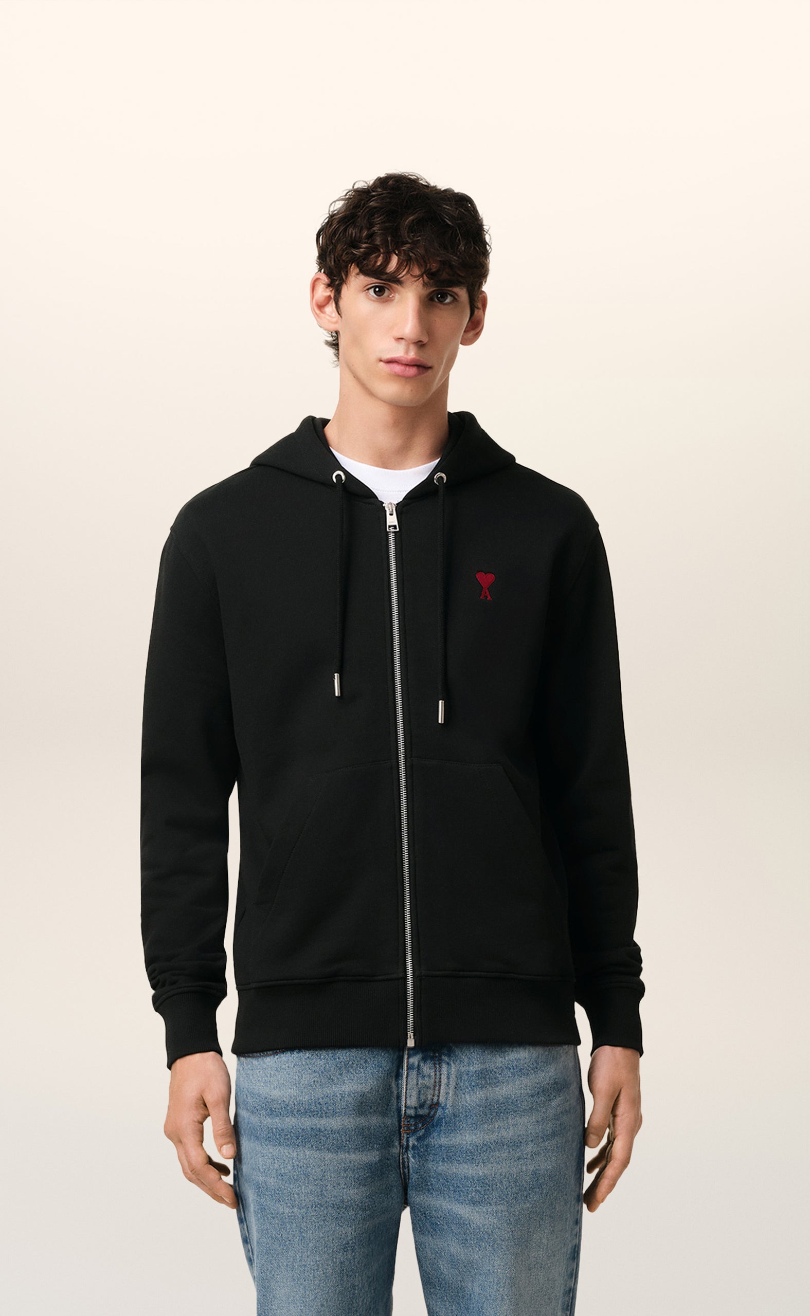 FRIEND OF THE HART ZIP BLACK HOODIE