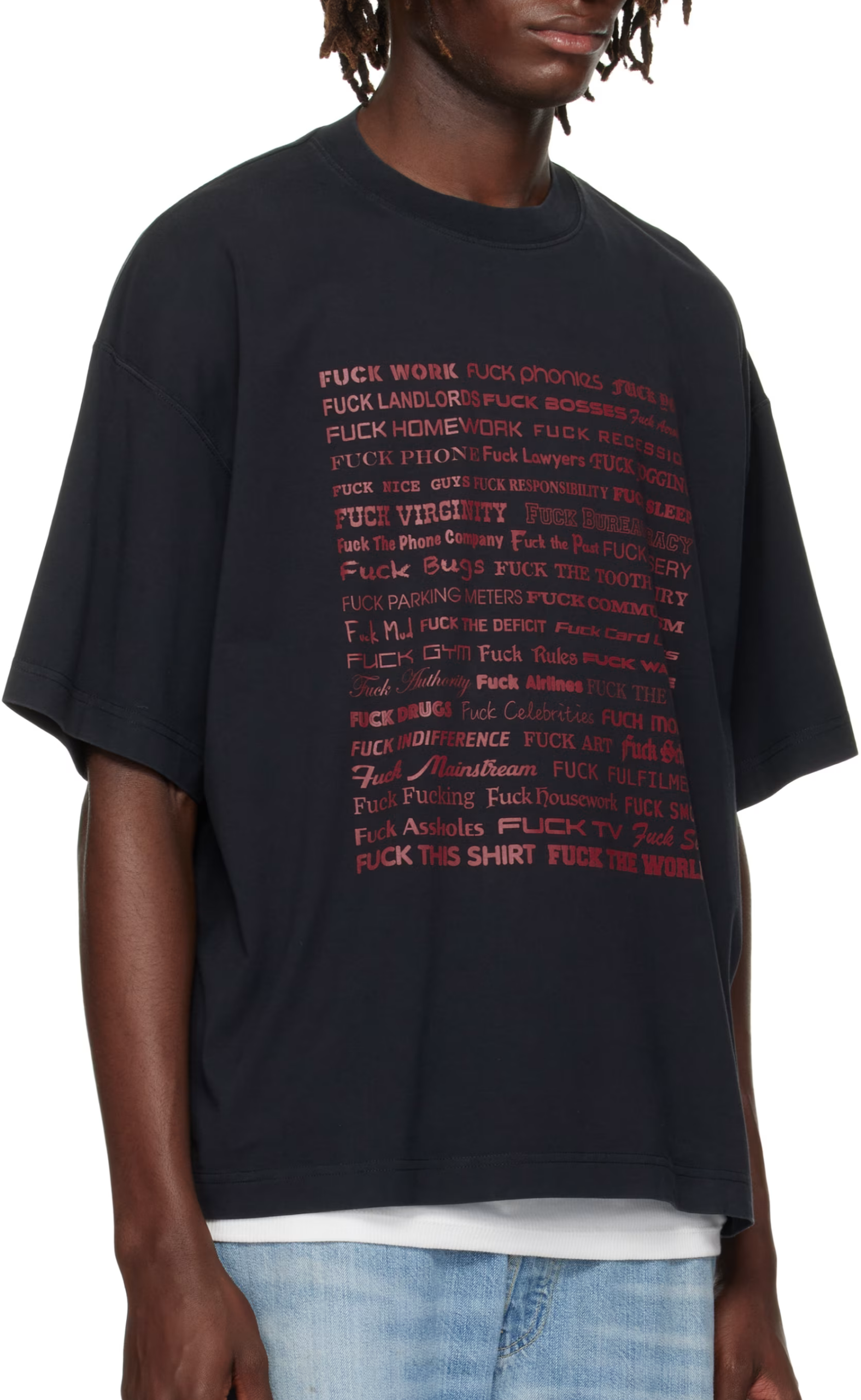 FUCK REGULAR WASHED BLACK T-SHIRT