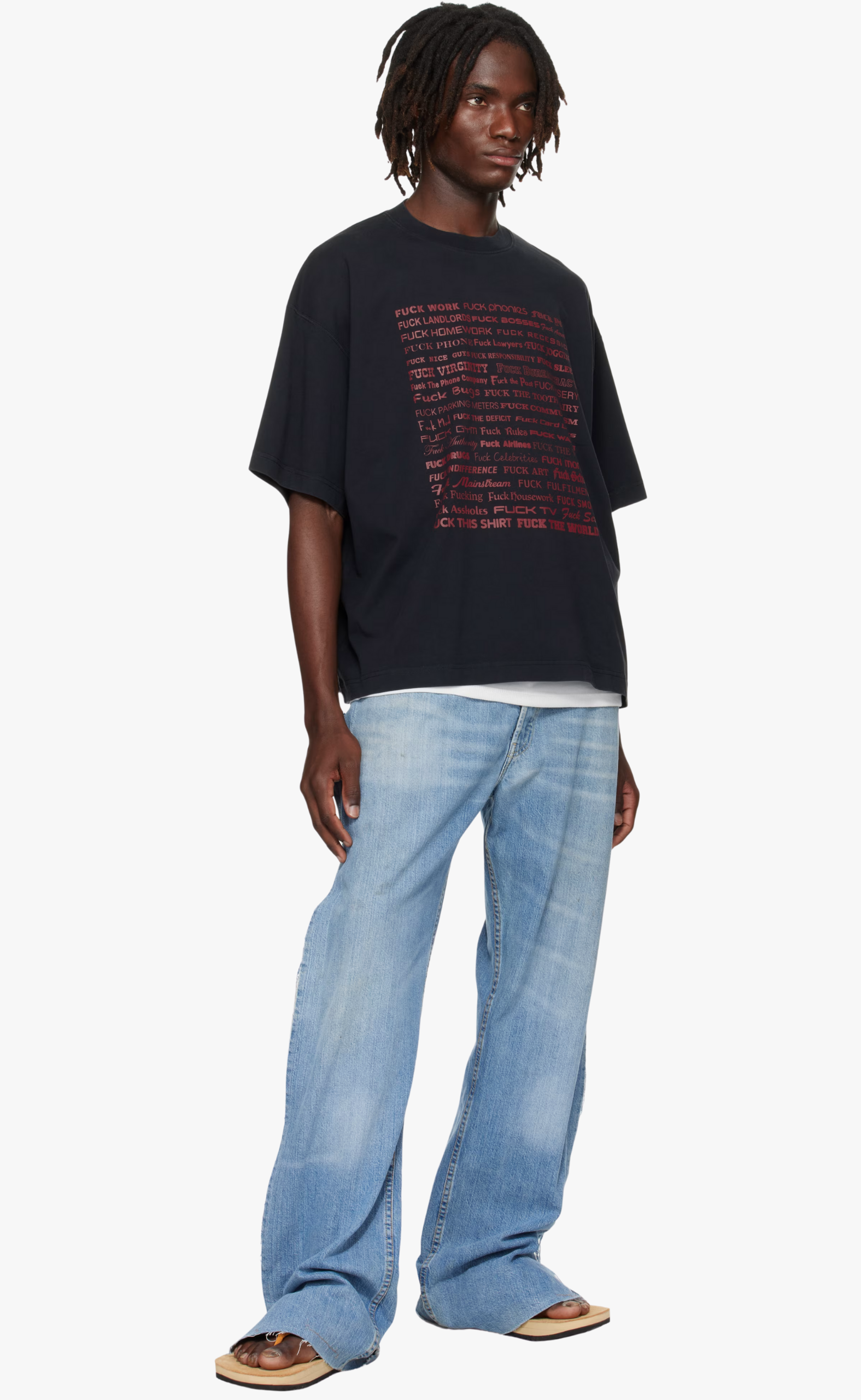 FUCK REGULAR WASHED BLACK T-SHIRT