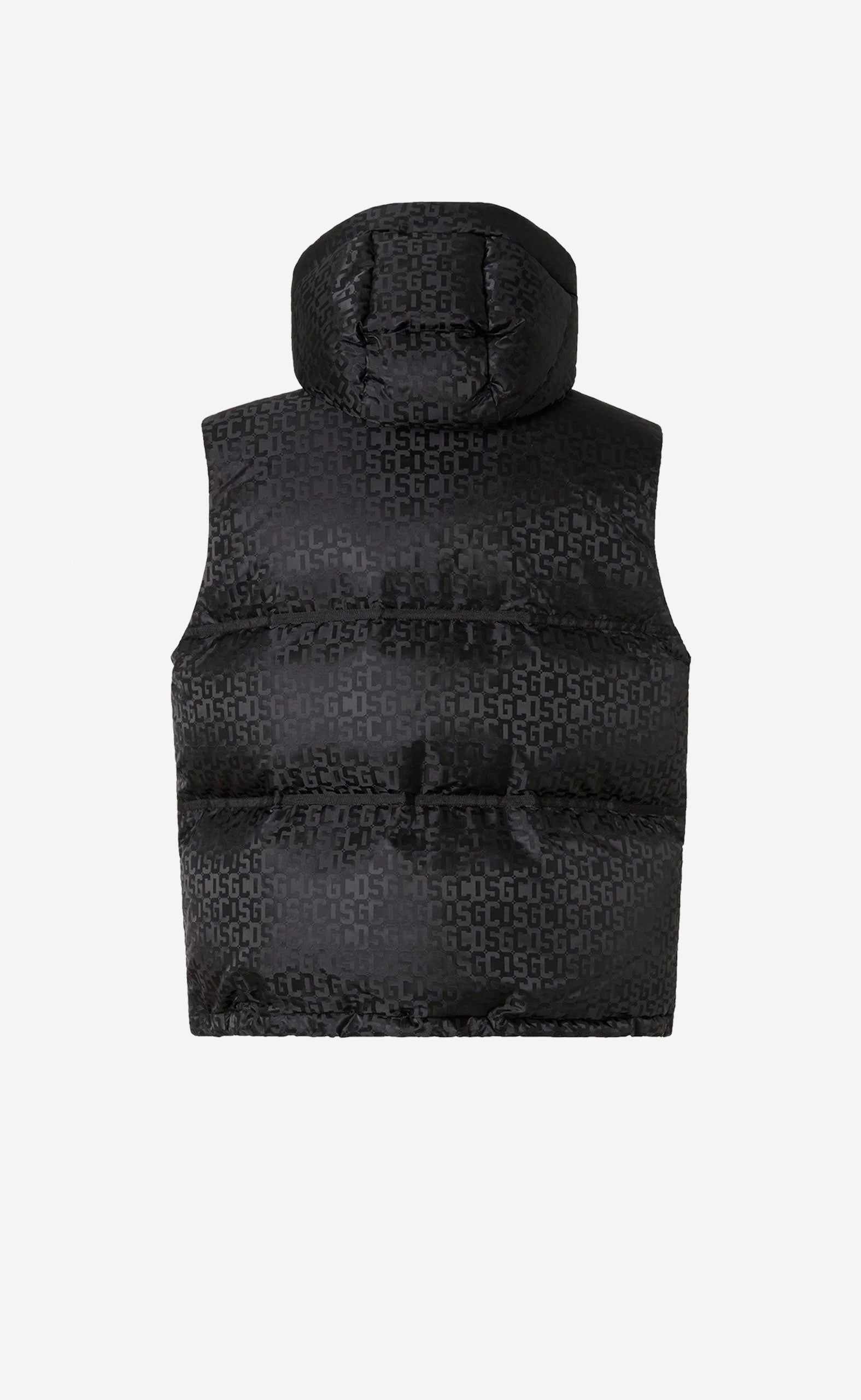 GCDS MONOGRAM PUFFY VEST BLACK
