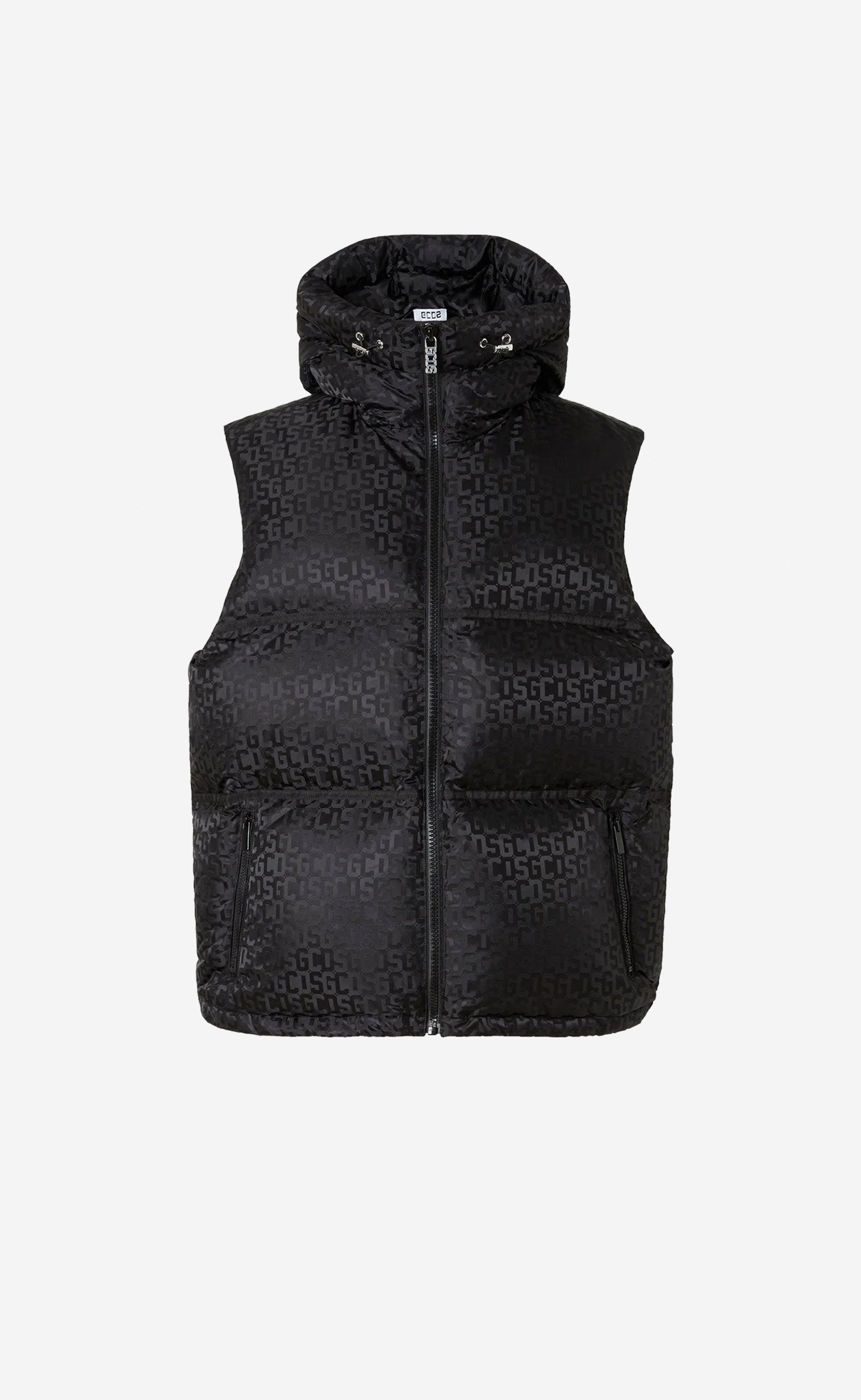 GCDS MONOGRAM PUFFY VEST BLACK