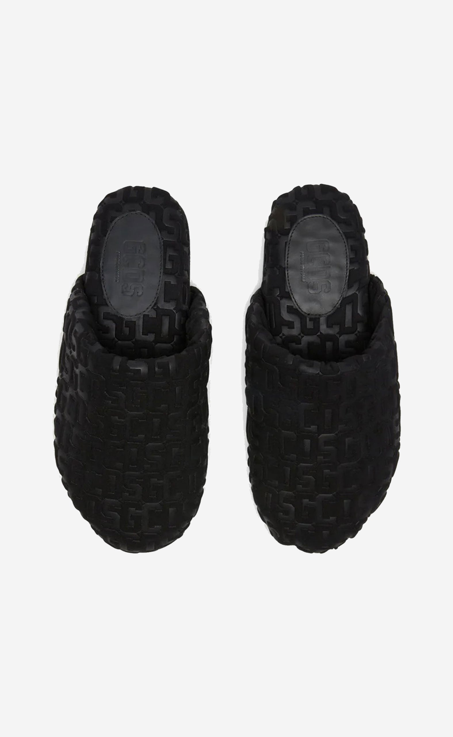 GCDS MONOGRAM SLIPPERS BLACK