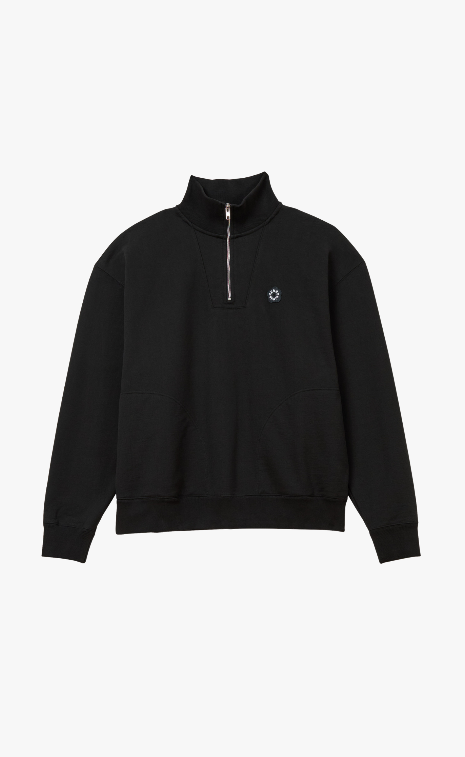 GOTS BOKE FLOWER 2.0 EMBROIDERED BLACK QUARTER ZIP