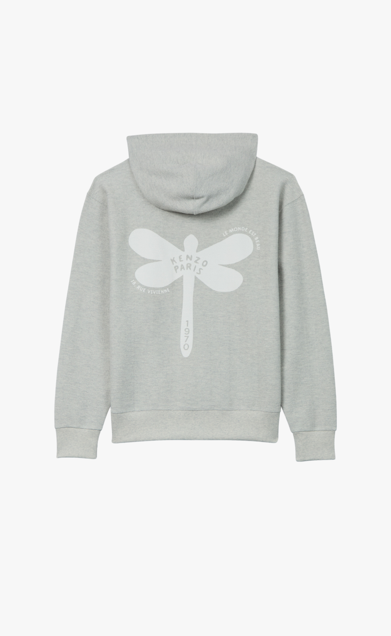 GOTS KENZO DRAGONFLY FULL ZIP PALE GREY HOODIE