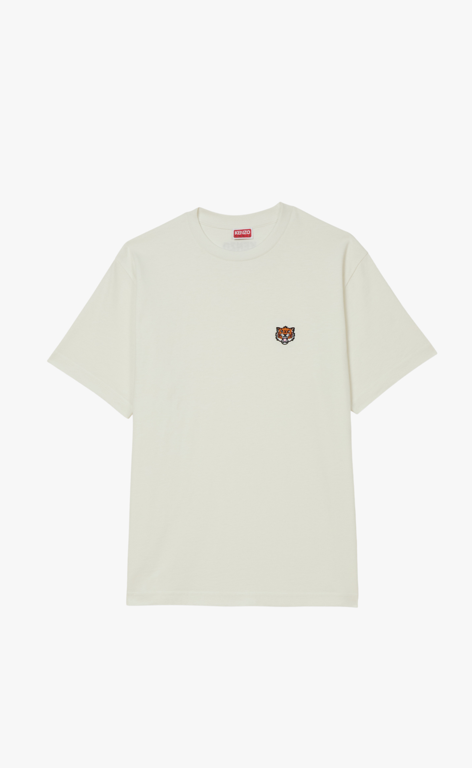 GOTS KENZO HAPPY TIGER EMBROIDERED CLASSIC OFF WHITE T-SHIRT