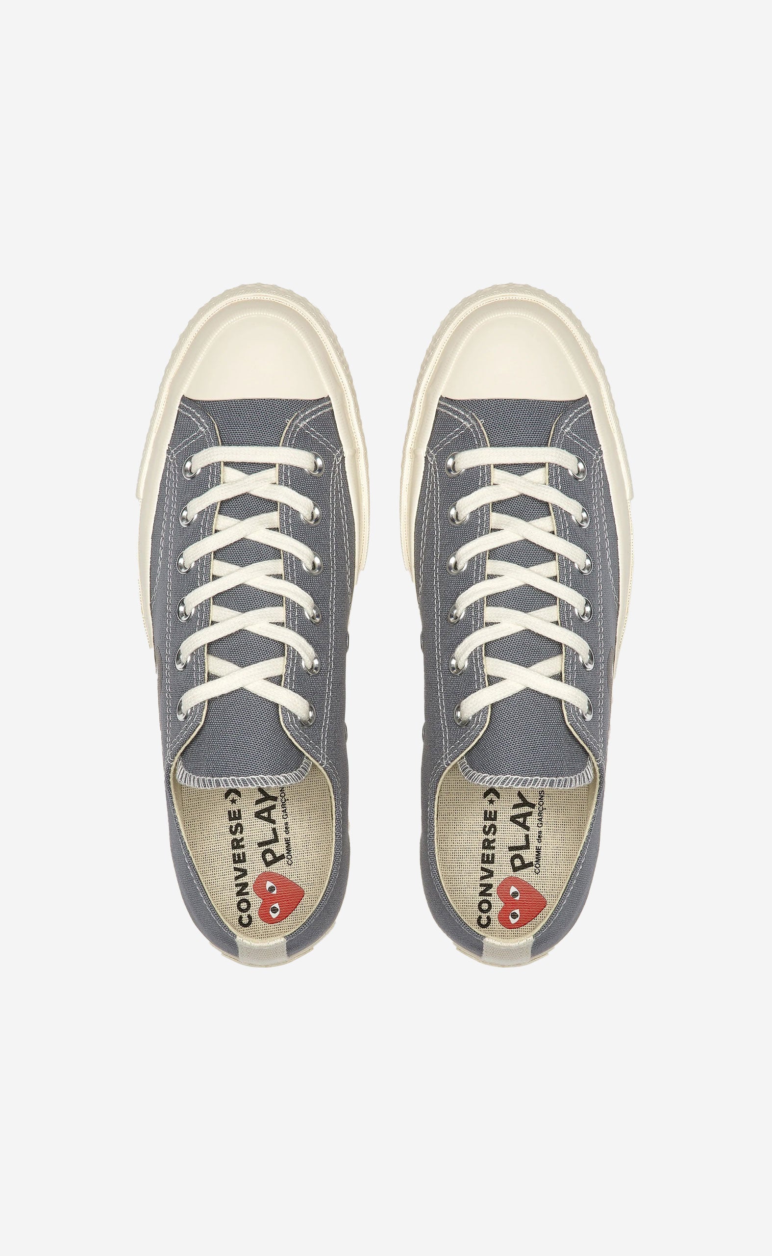 GREY PLAY COMME DES GARÇONS X CONVERSE BLACK HEART CHUCK TAYLOR ALL STAR 70 LOW