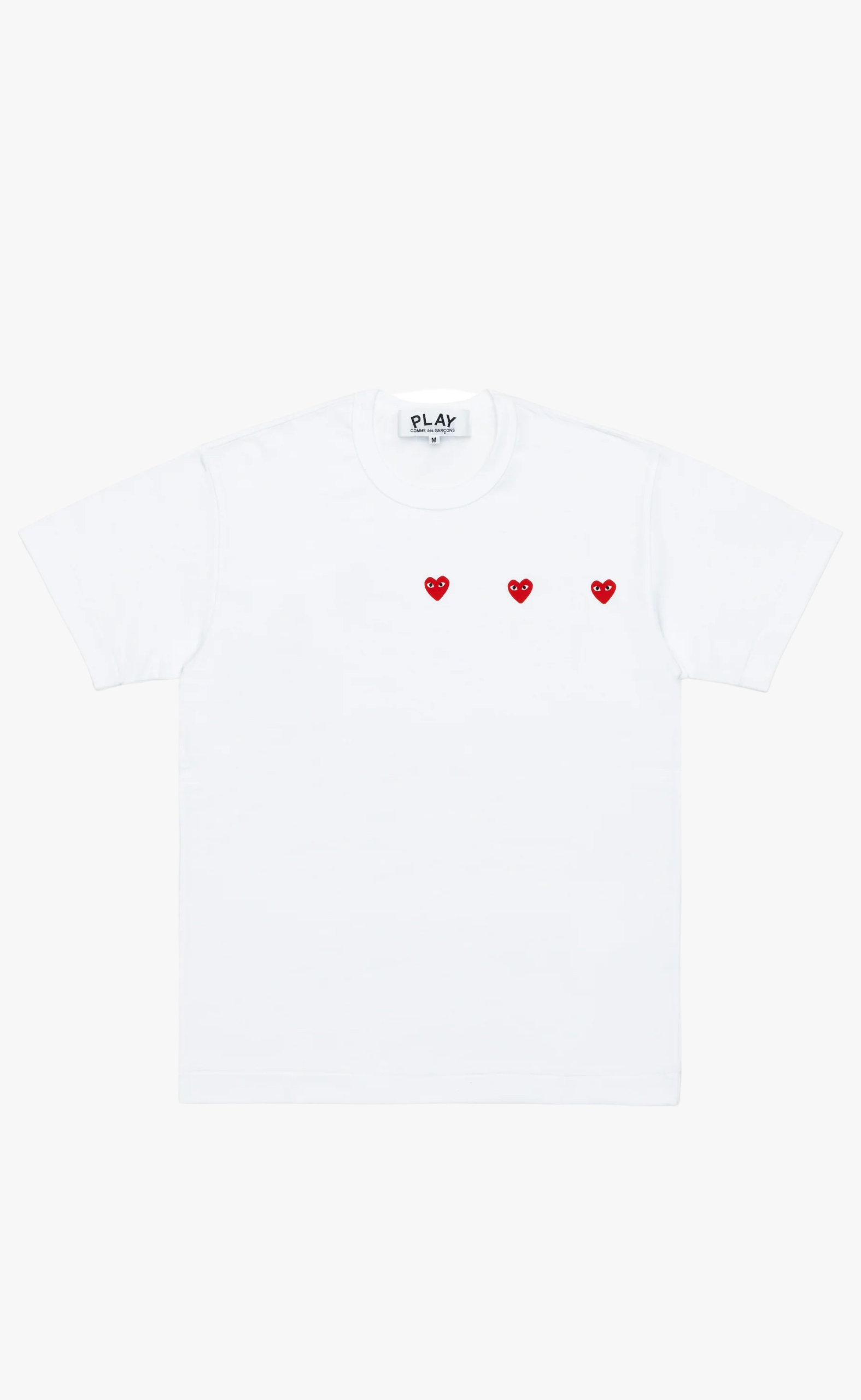 HORIZONTAL 3 HEART WHITE T-SHIRT