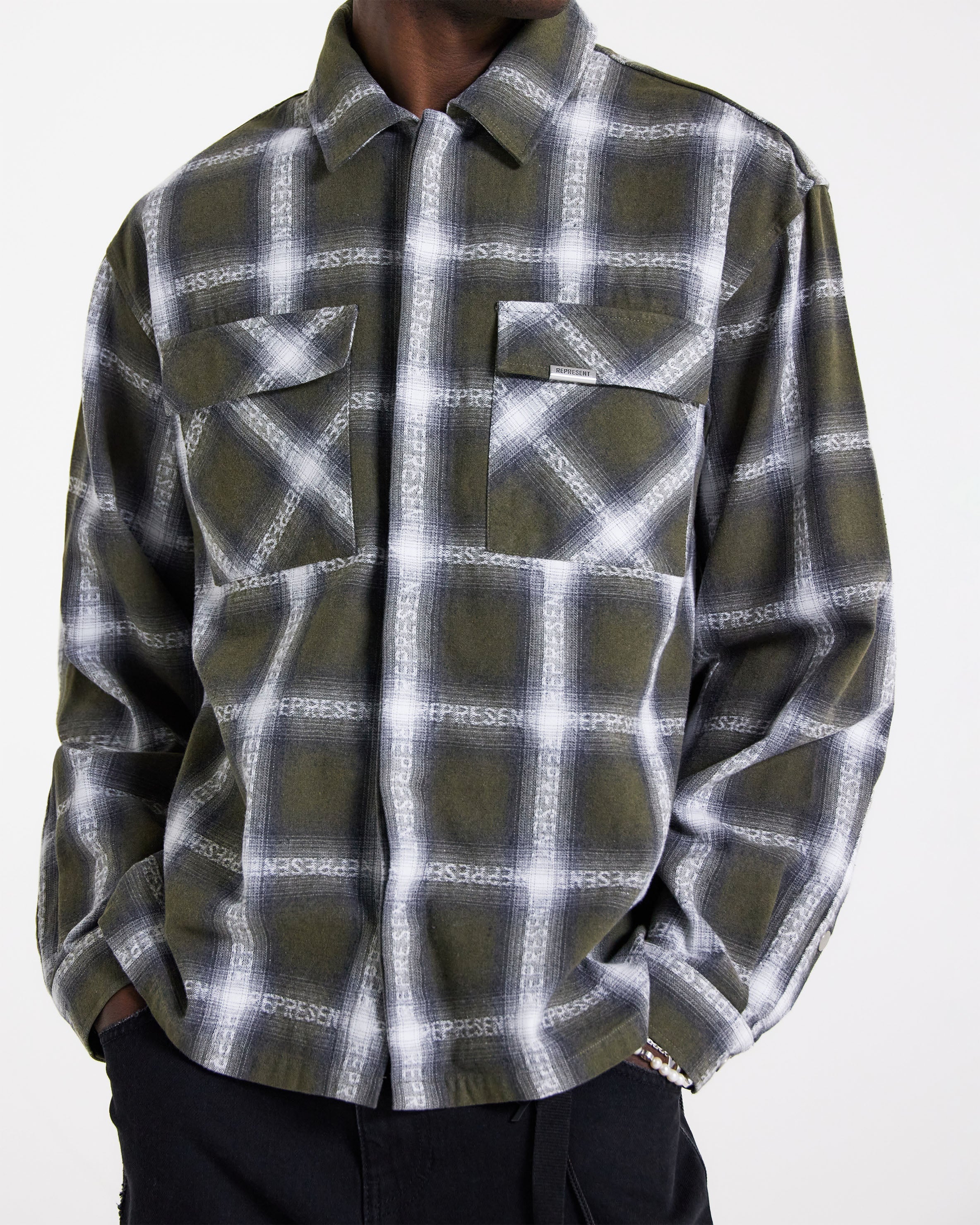 OLIVE FLANNEL SHIRT