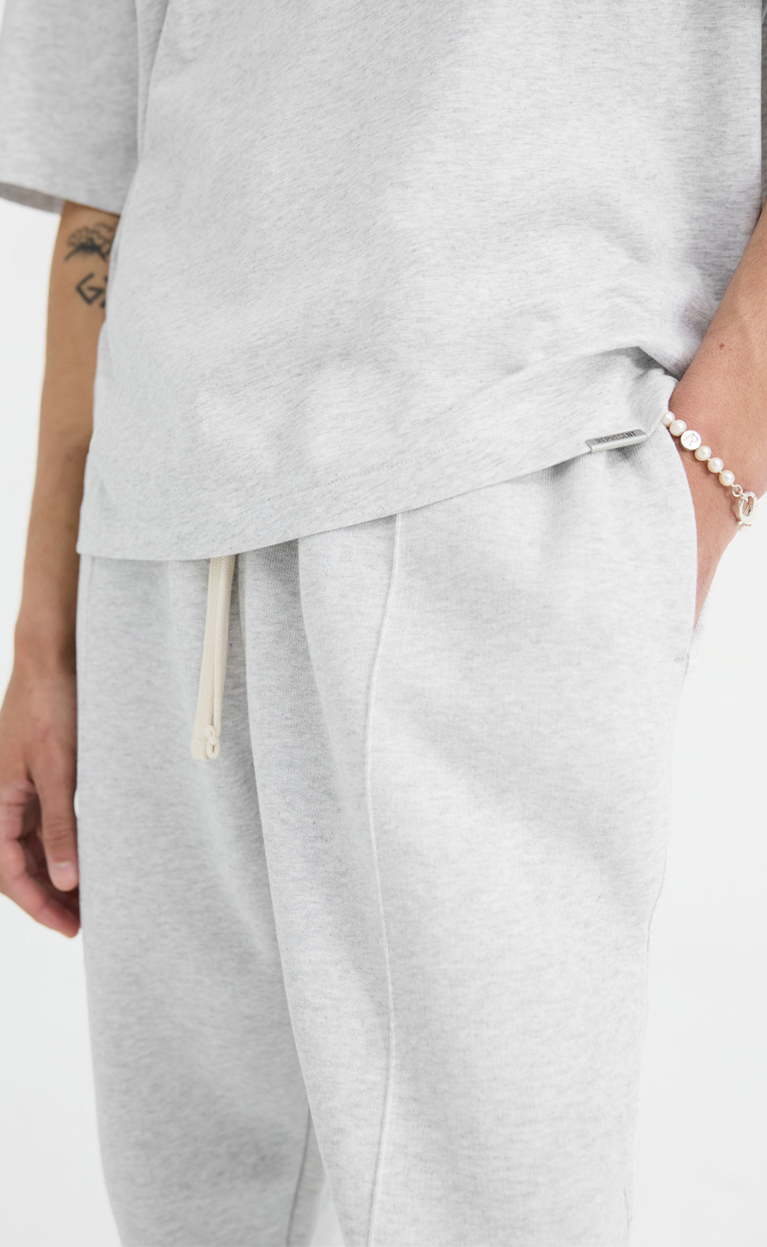 INITIAL ICE GREY MARL SWEATPANTS