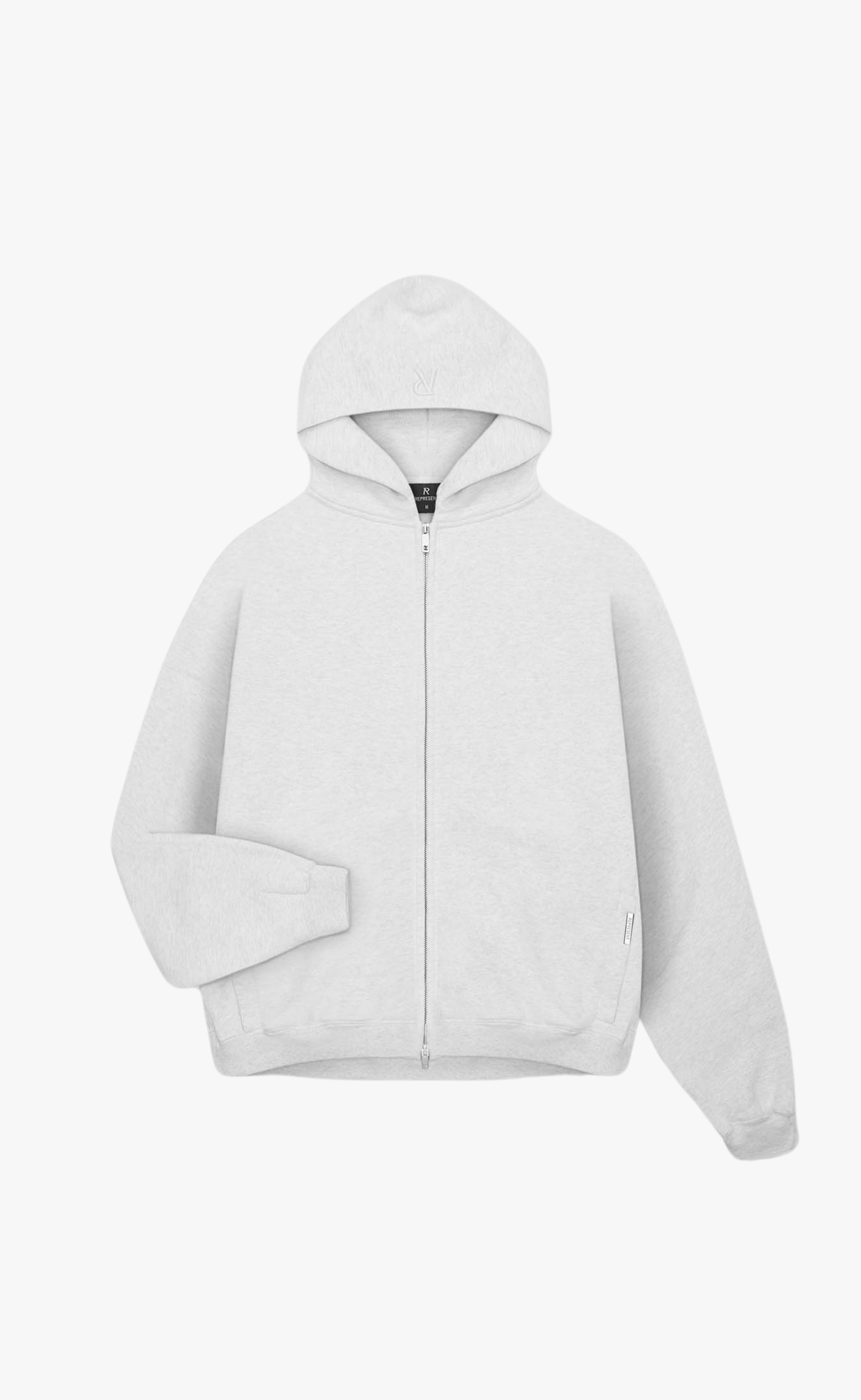 INITIAL ZIP ICE GREY MARL HOODIE