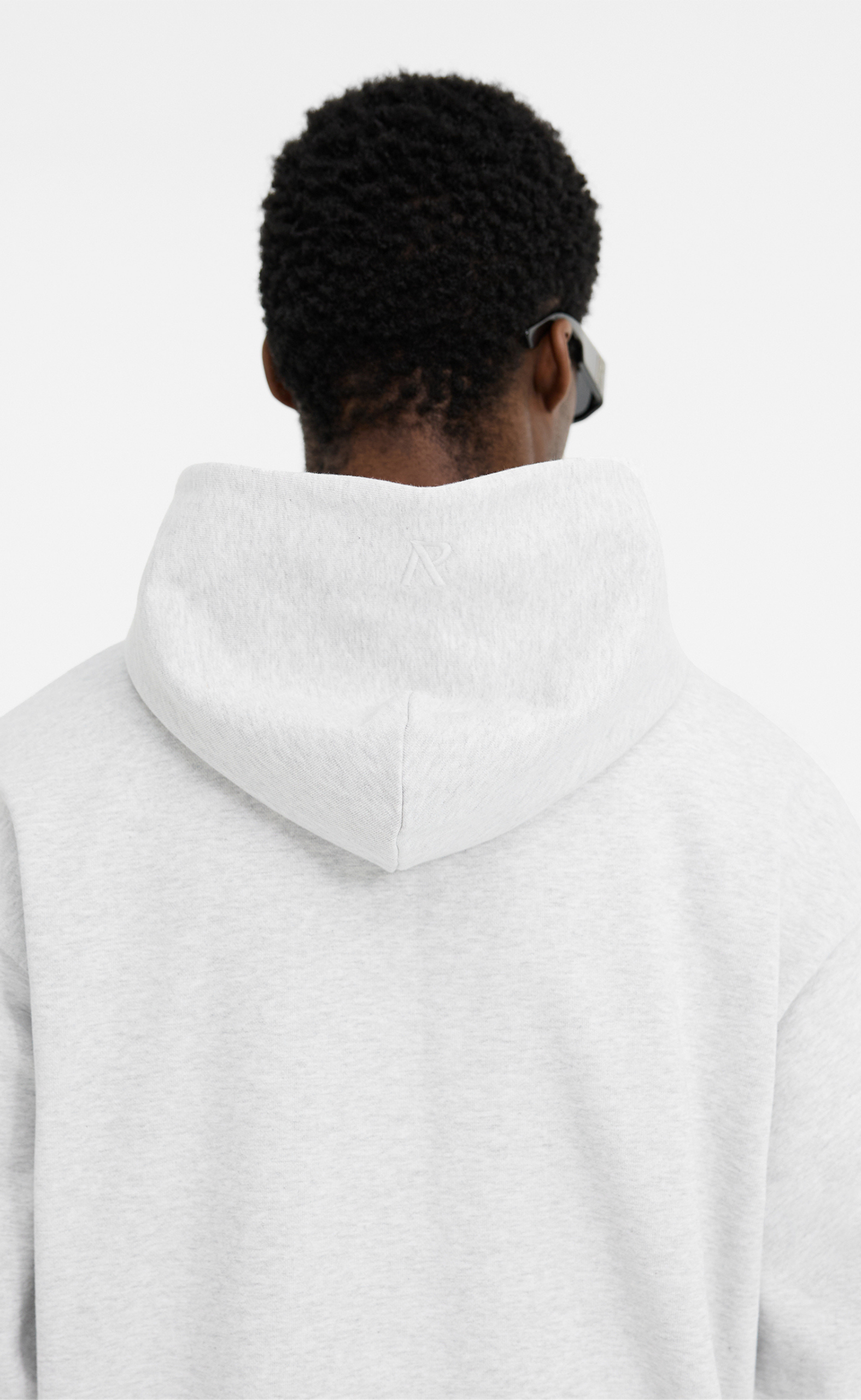 INITIAL ZIP ICE GREY MARL HOODIE