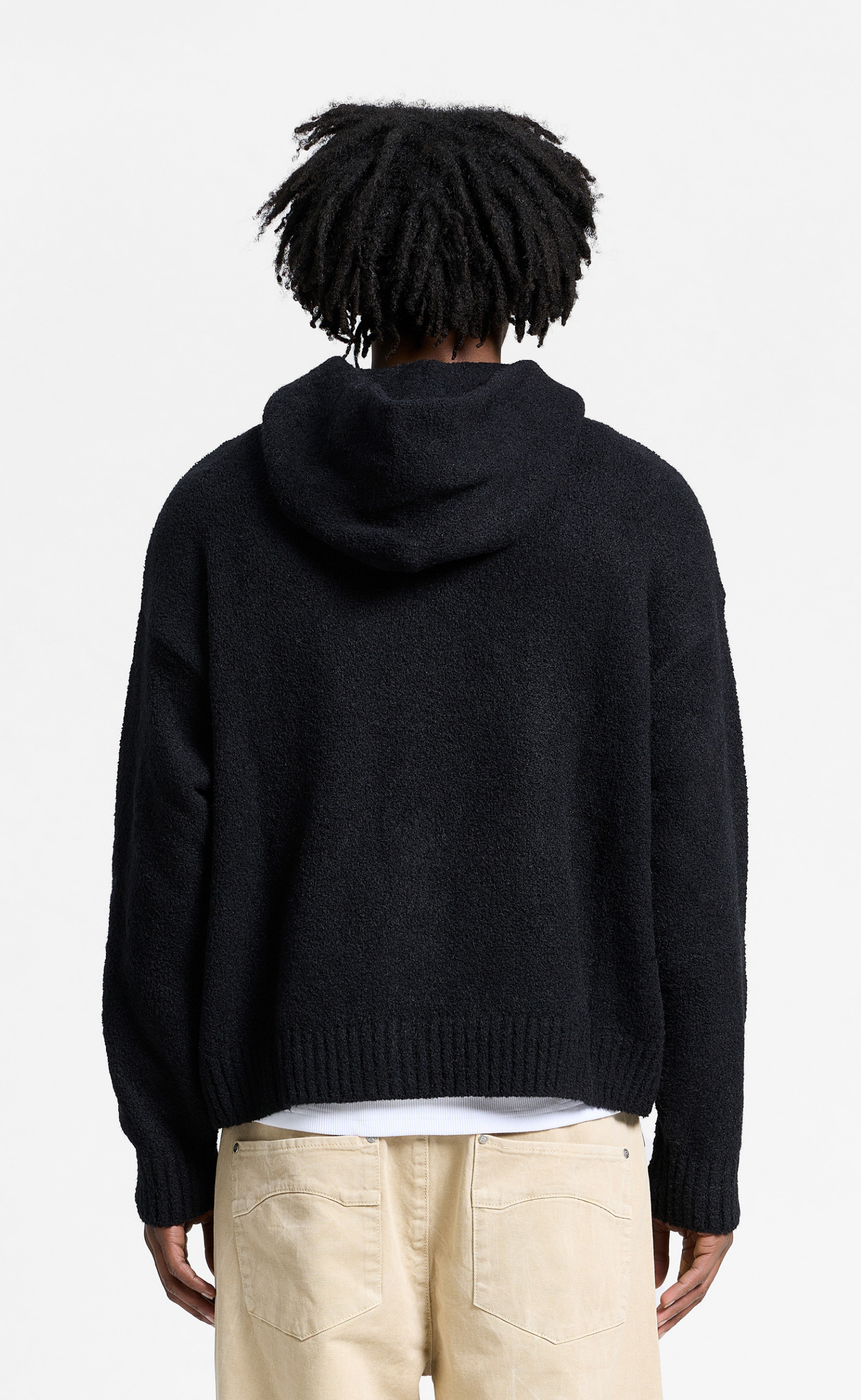 IRIS KNIT BLACK HOODIE