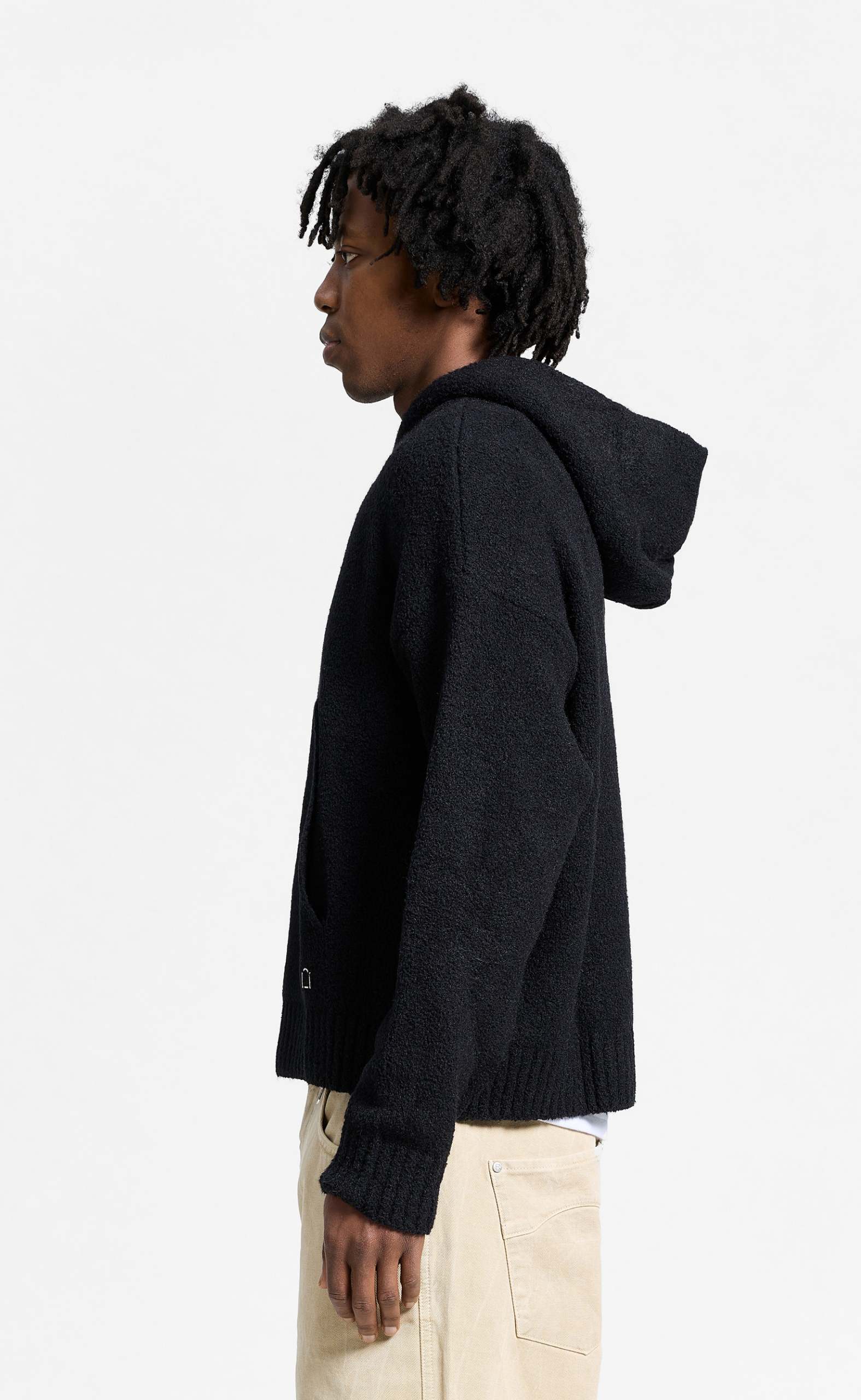 IRIS KNIT BLACK HOODIE