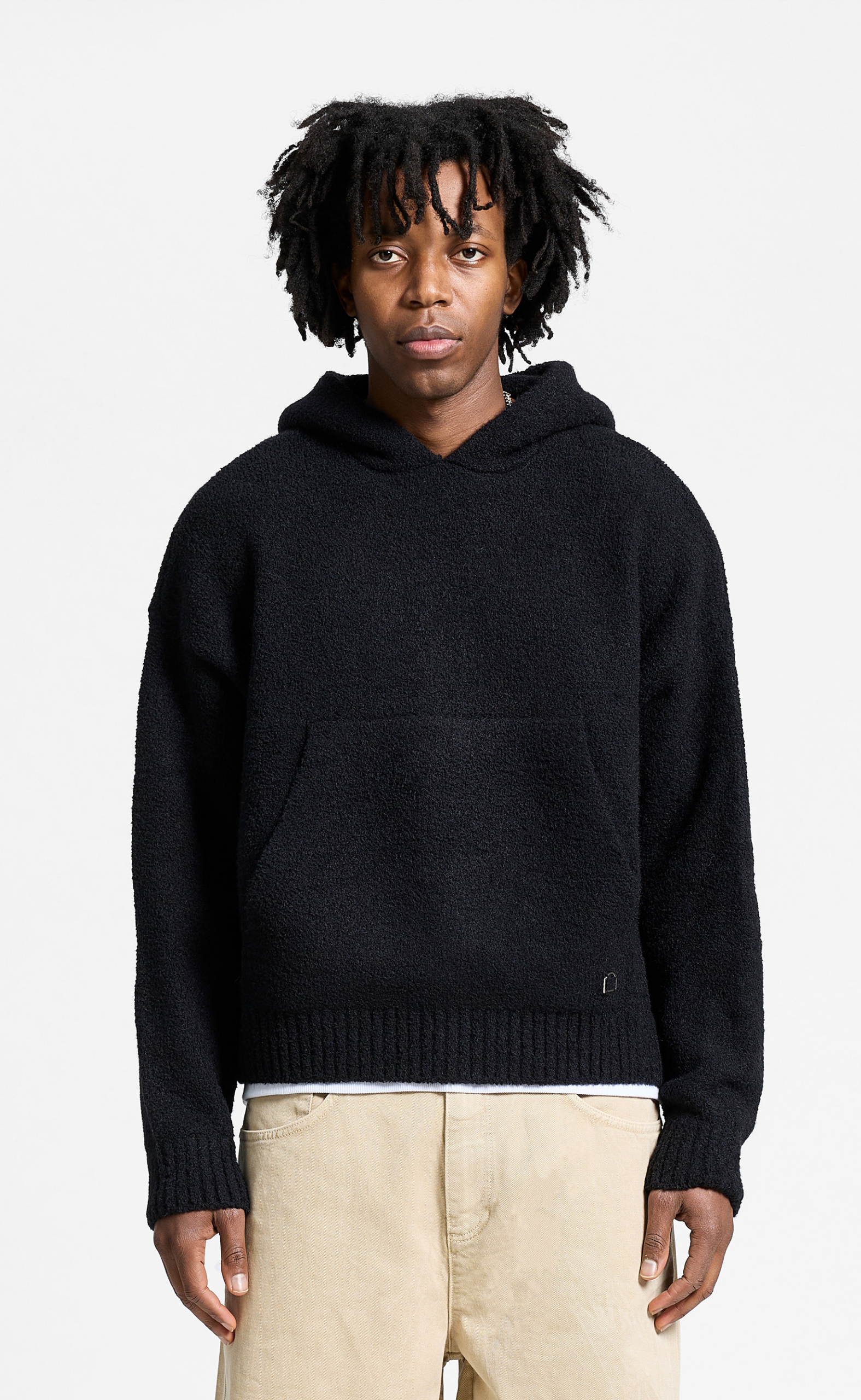 IRIS KNIT BLACK HOODIE