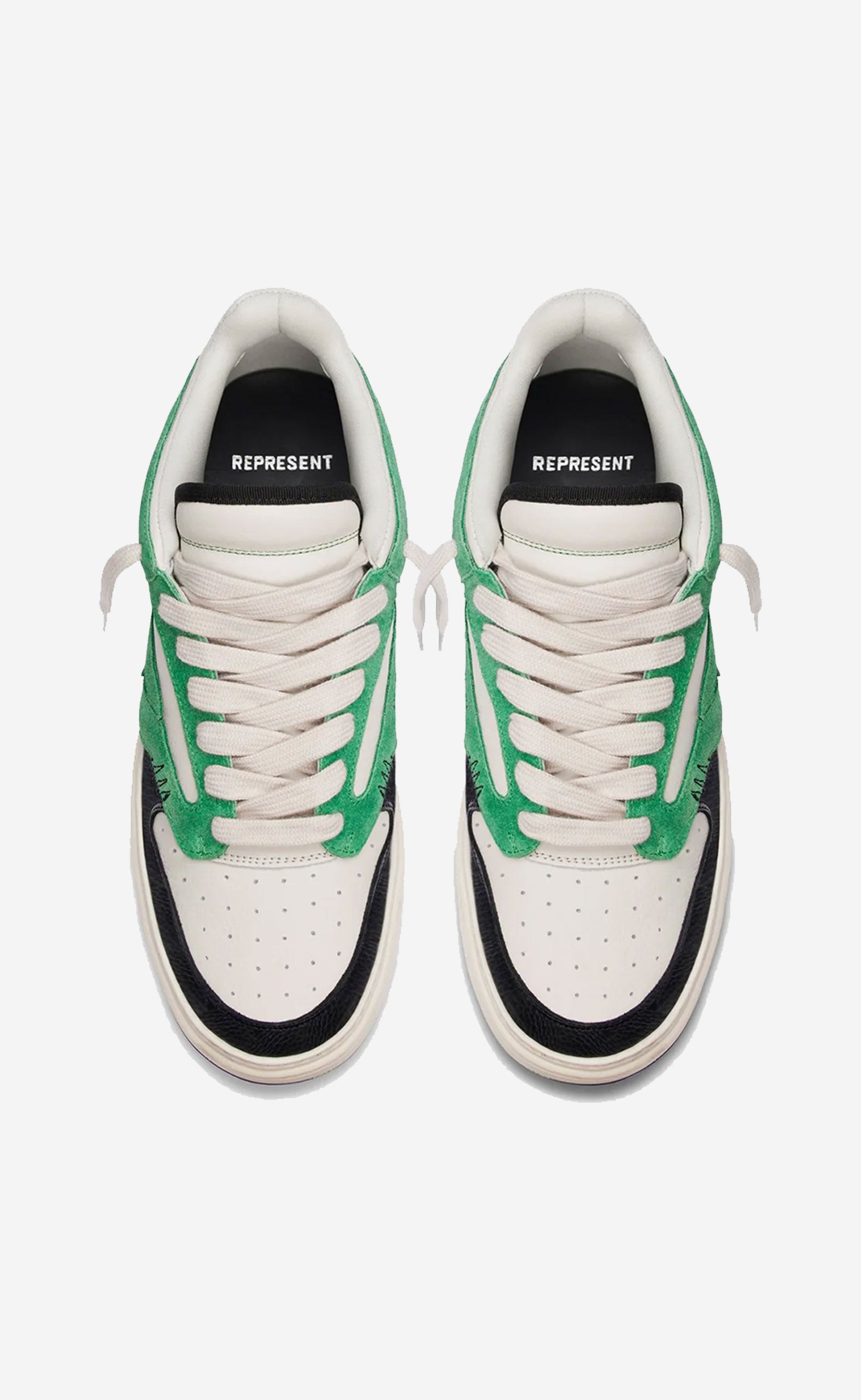 ISLAND GREEN VINTAGE WHITE BLACK REPTOR SNEAKERS