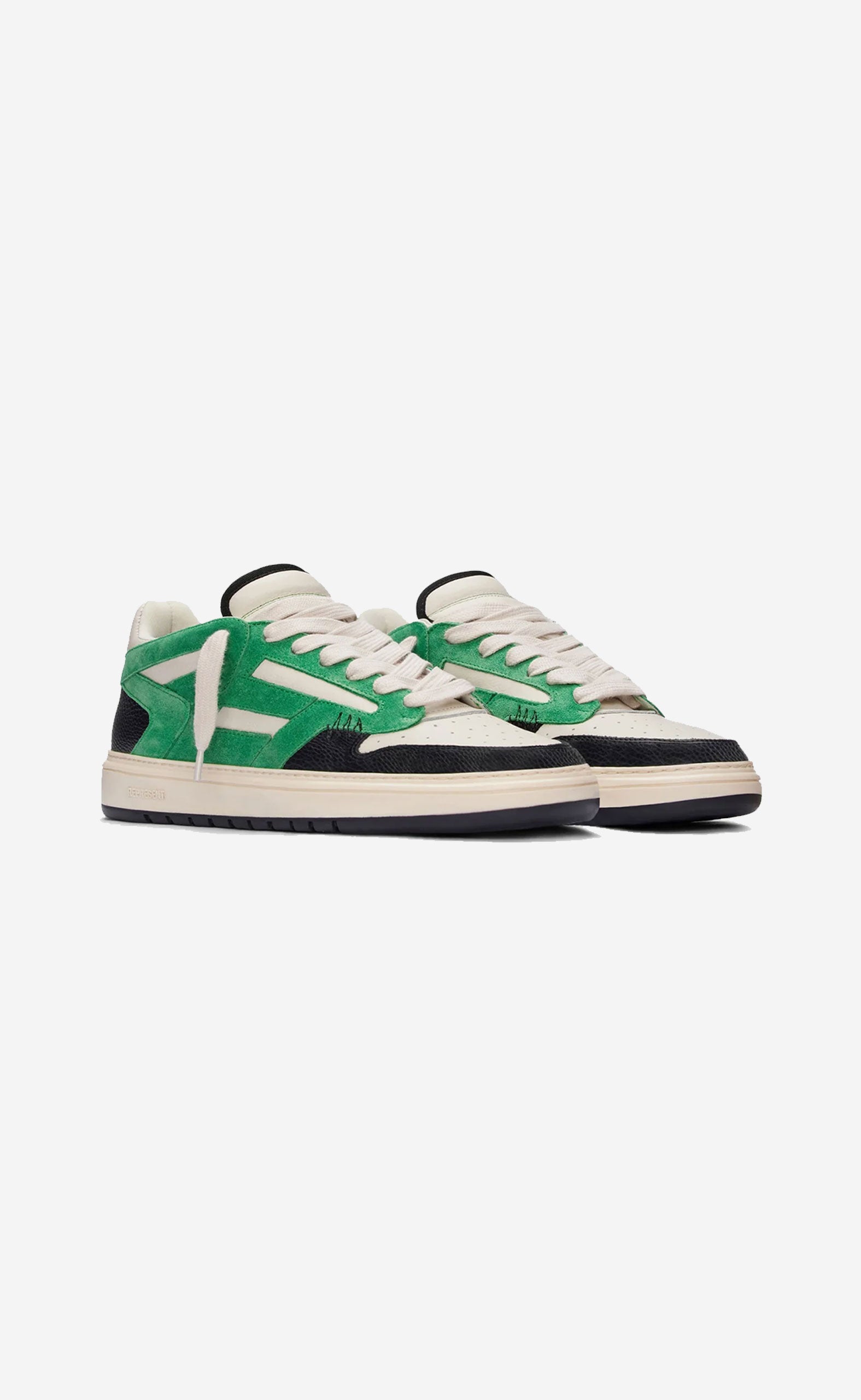 ISLAND GREEN VINTAGE WHITE BLACK REPTOR SNEAKERS