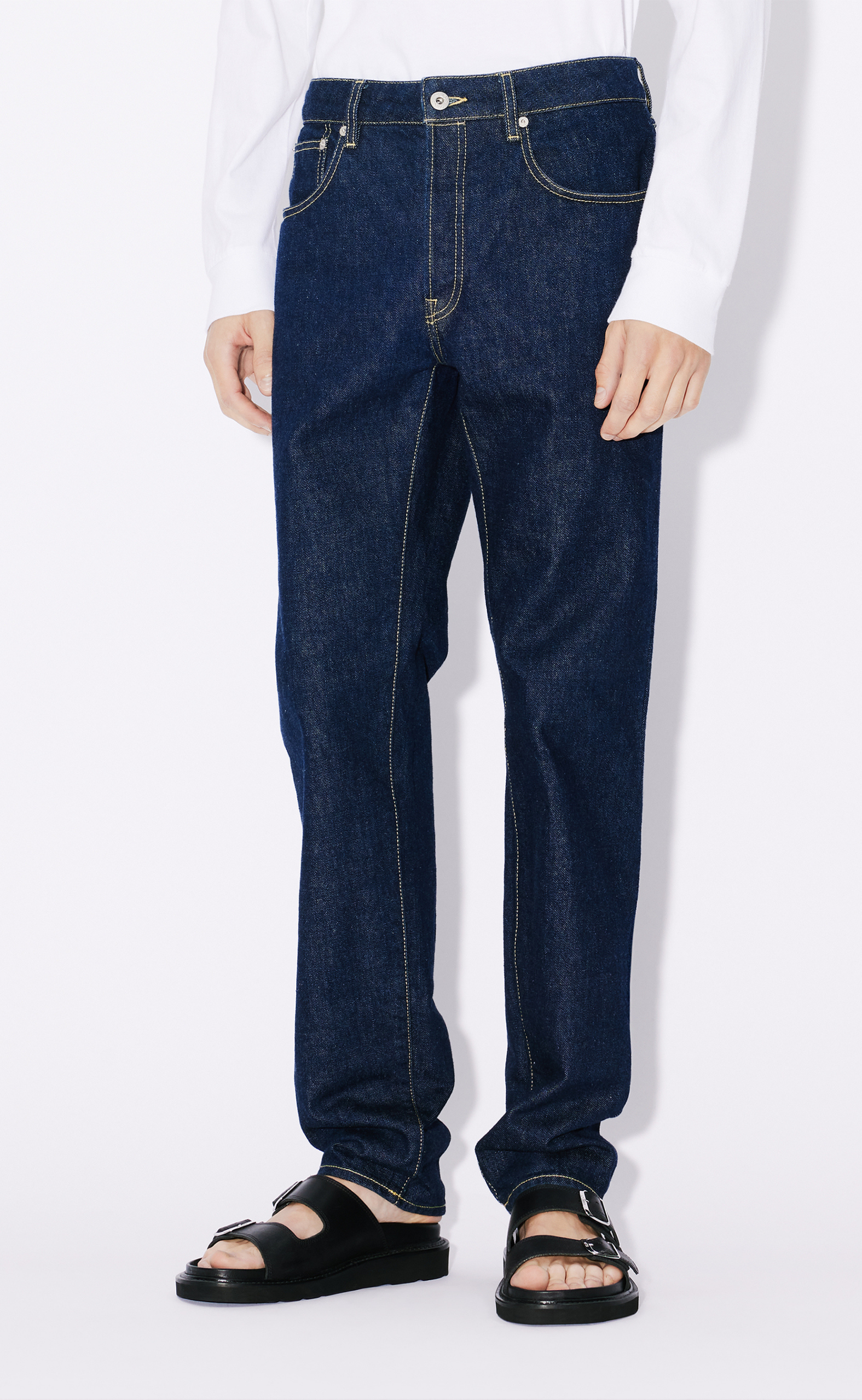 K CREATIONS BARA SLIM FIT BLUE DENIM JEANS