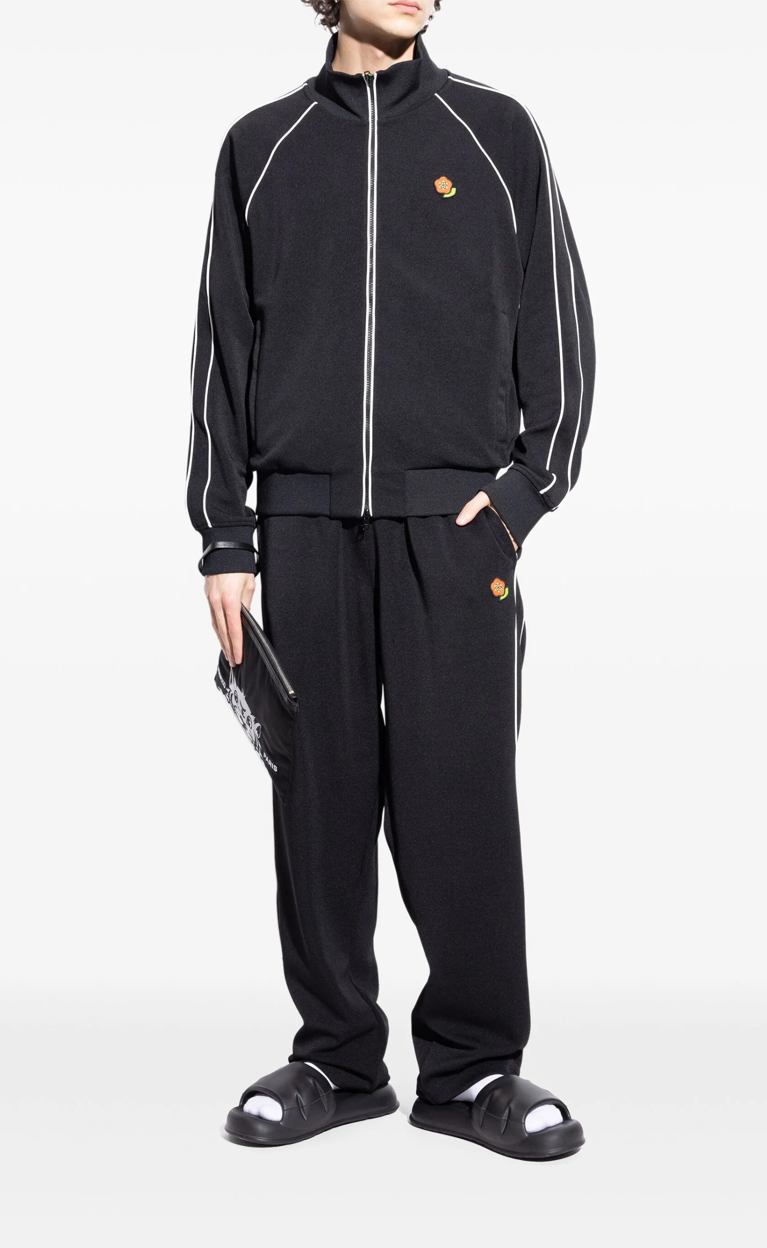 KENZO-SPLASH SLIDES BLACK SLIPPERS