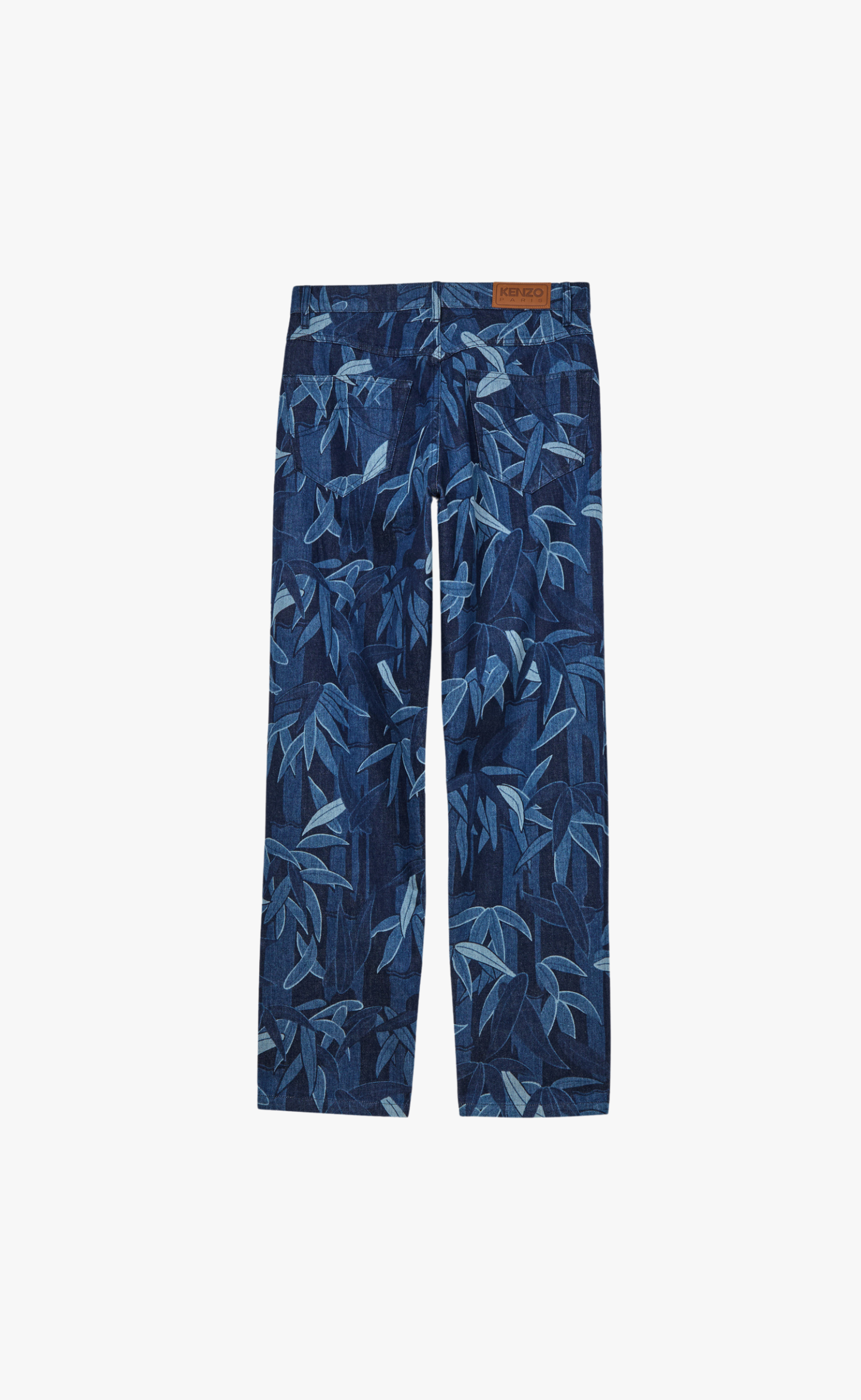 KENZO CHIKU-RIN CAMO BOTAN LOOSE FIT BLUE DENIM JEANS