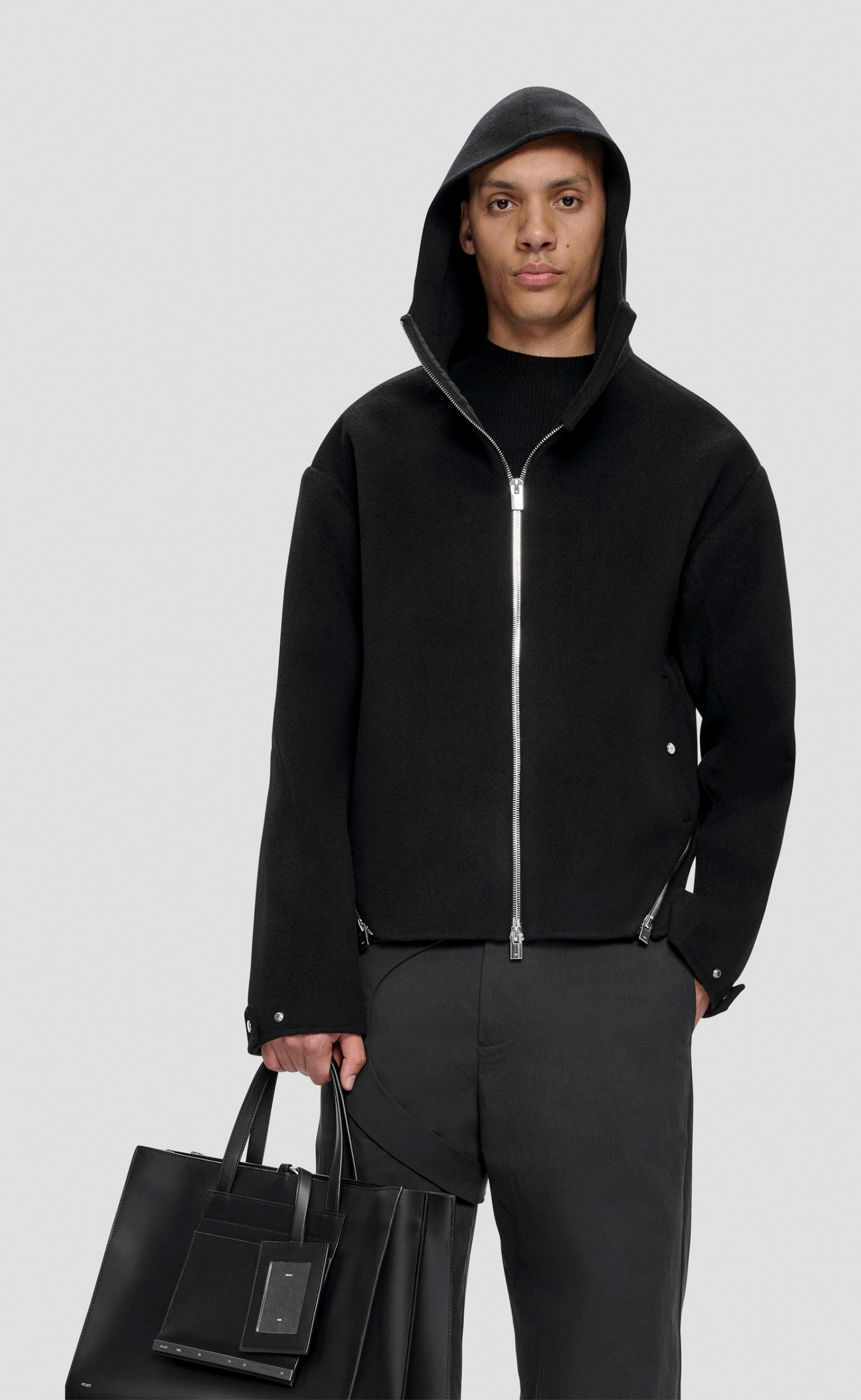 LASING WOOL BLACK JACKET