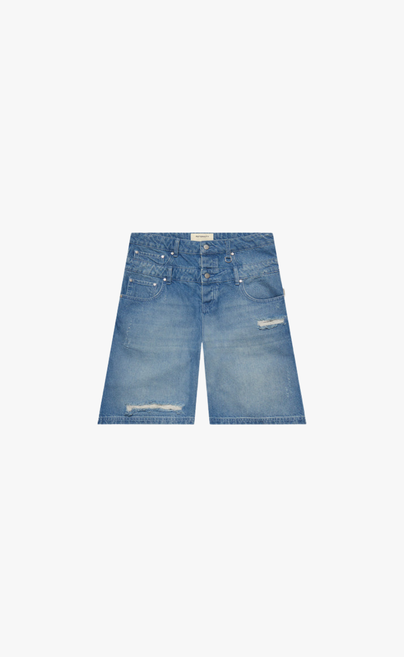 LAYERED WASHED BLUE SHORTS