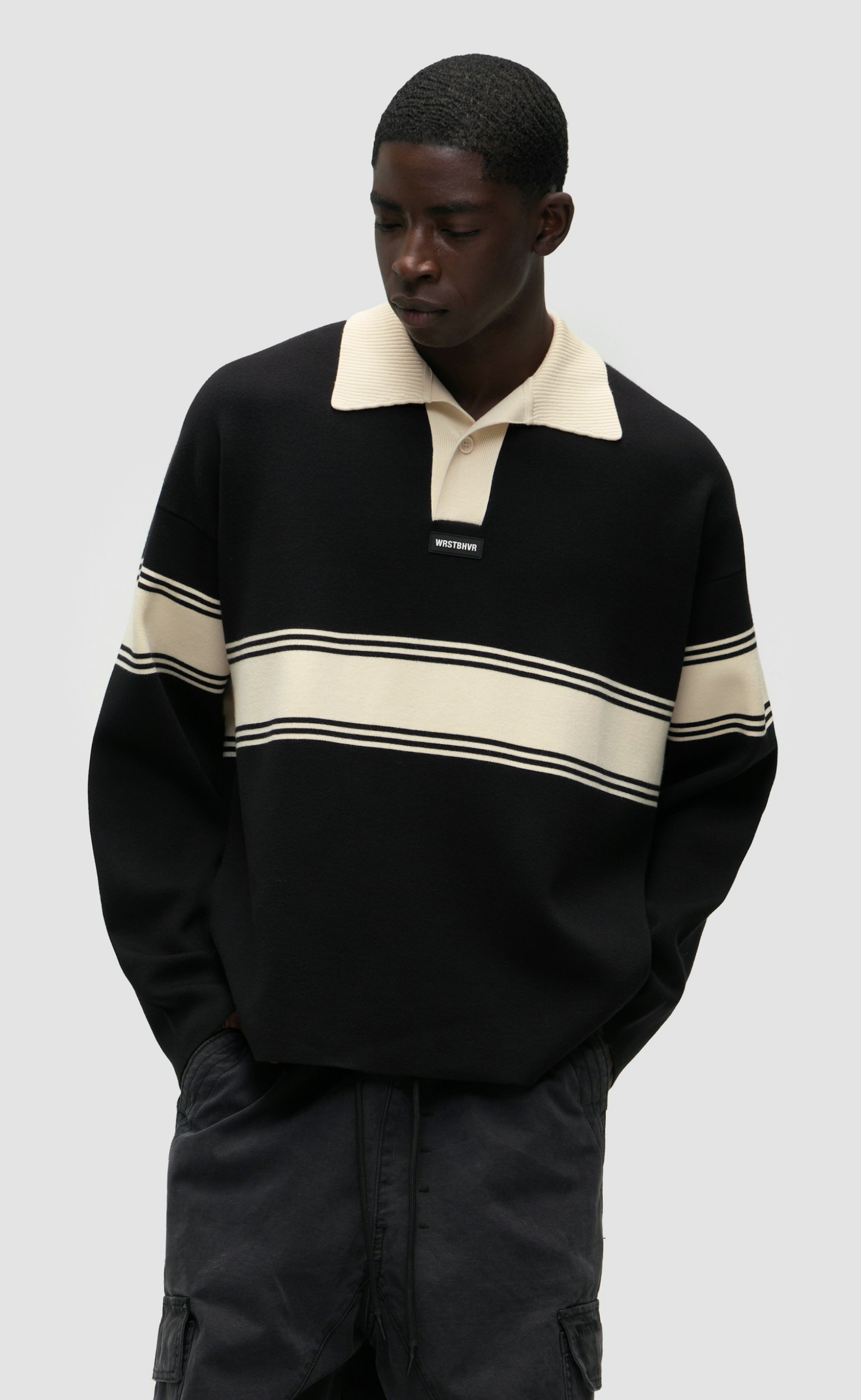 LEV POLO BLACK WHITE LONGSLEEVE
