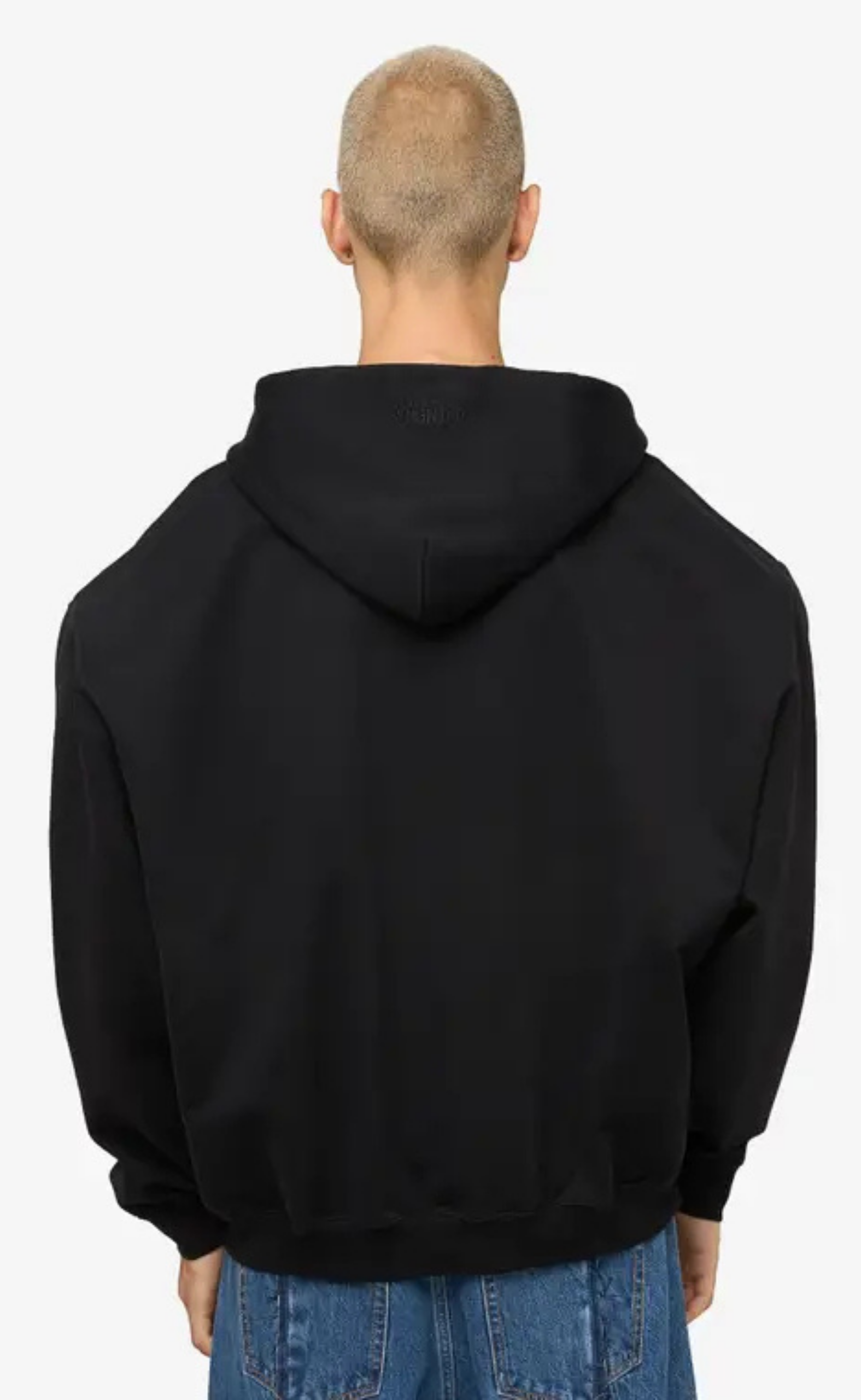 LOGO OVERSIZED BLACK HOODIE