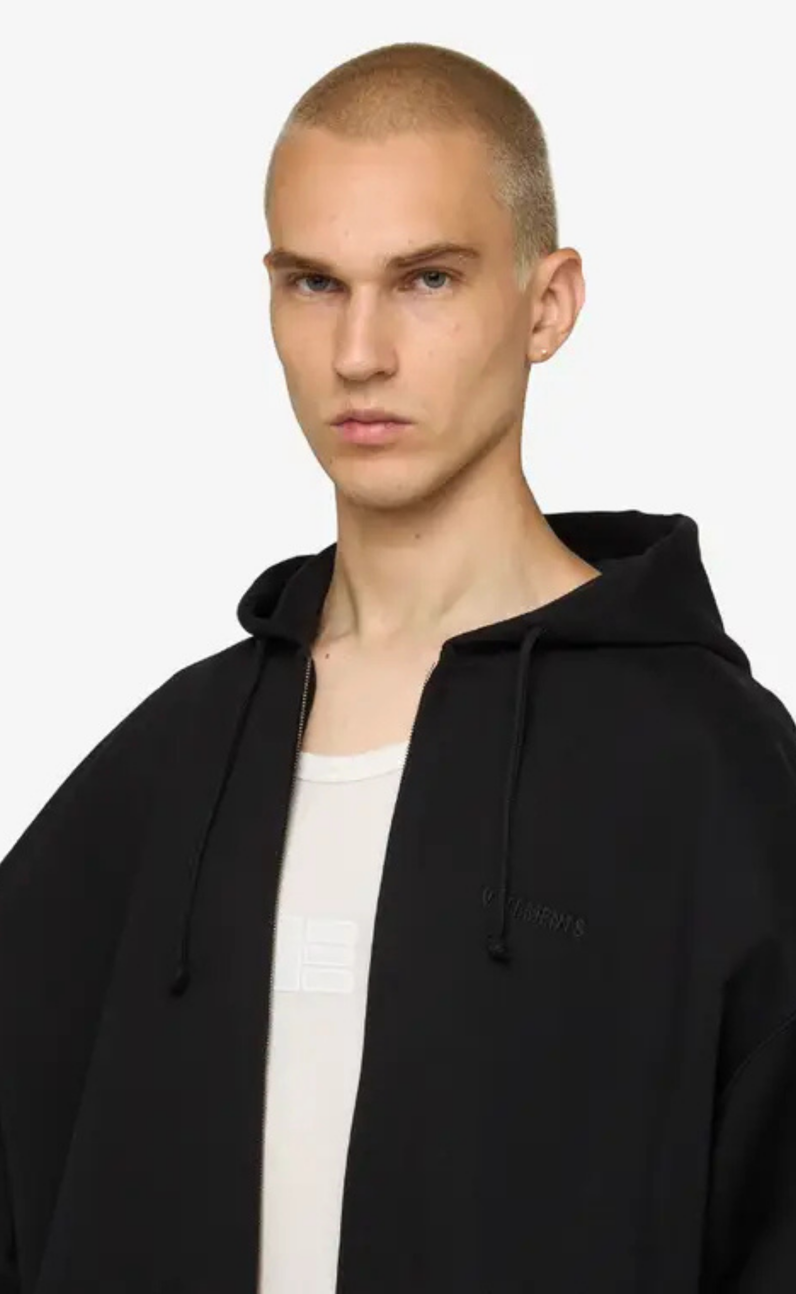 LOGO OVERSIZED BLACK HOODIE