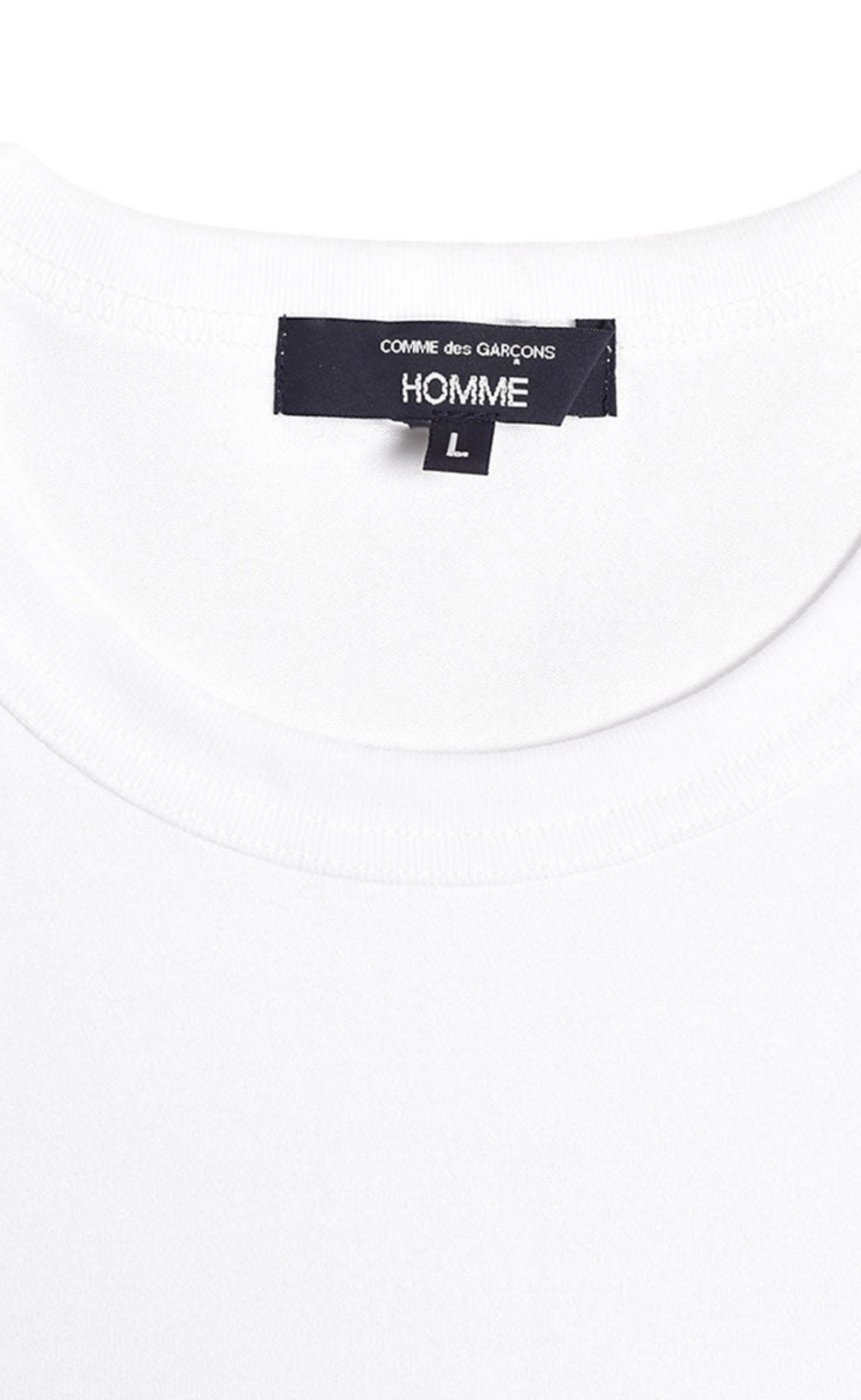 CDG HOMME LOGO WHITE LONGSLEEVE