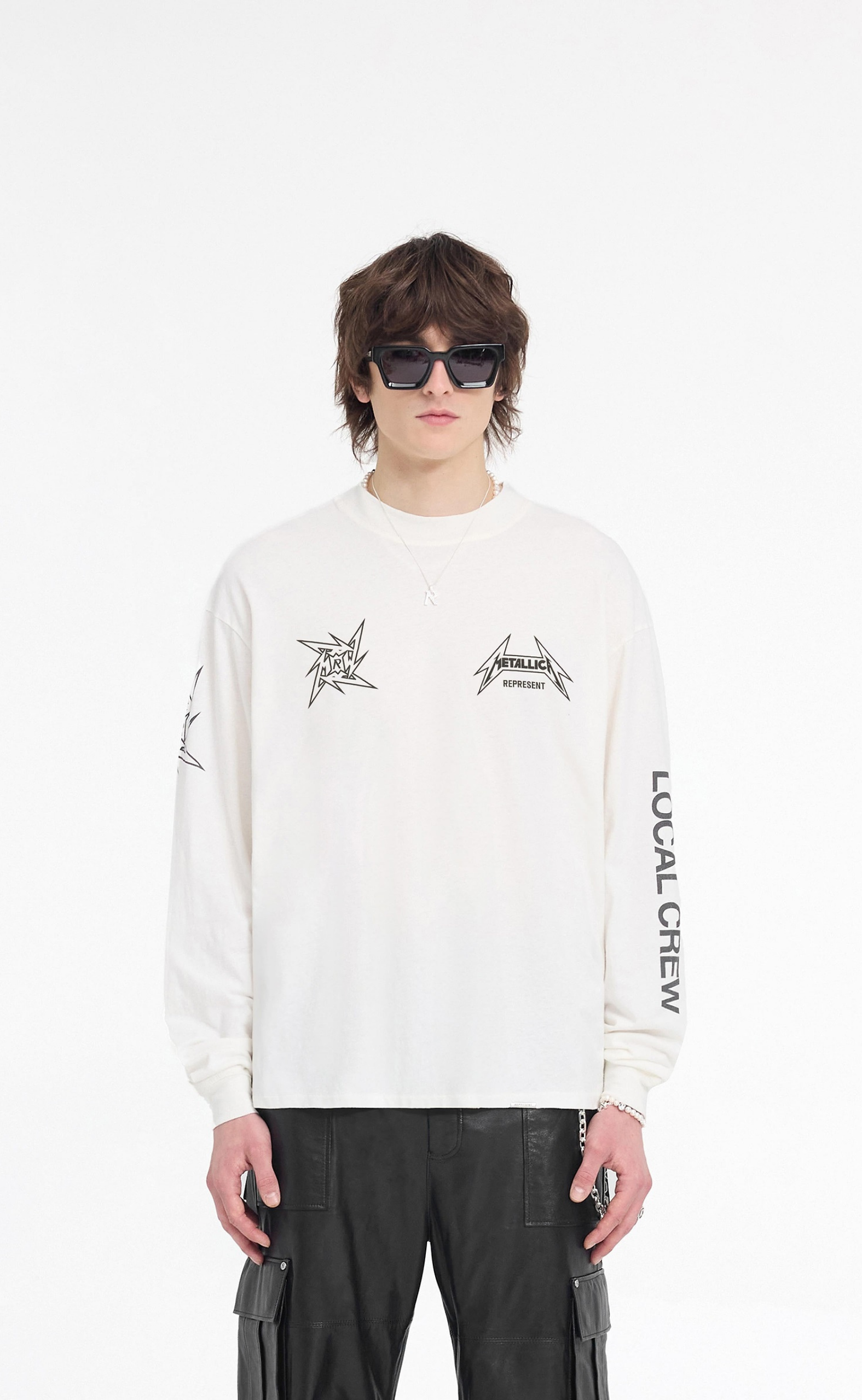 METALLICA 40 YEAR ANNIVERSARY FLAT WHITE LONGSLEEVE