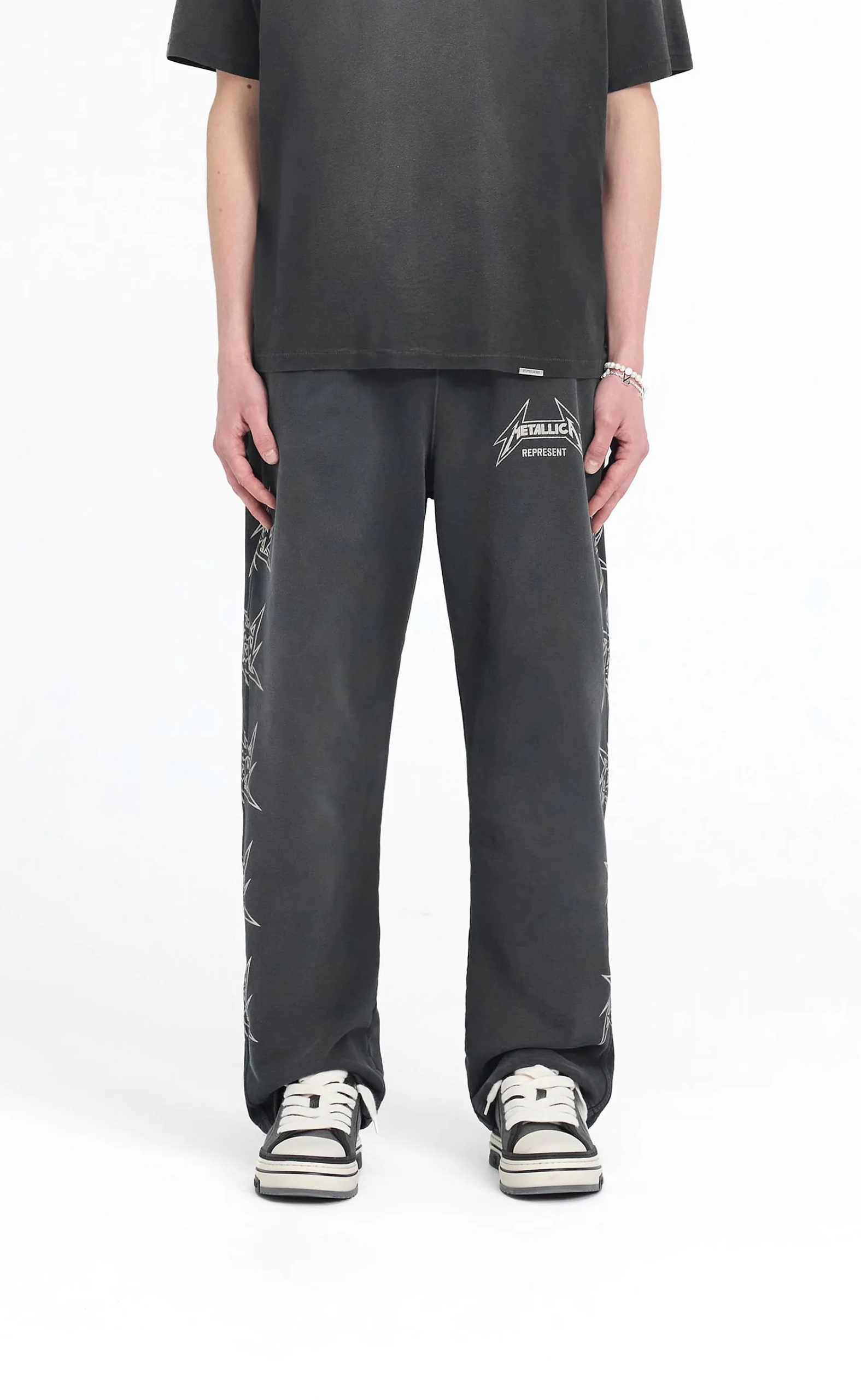 METALLICA 40 YEAR ANNIVERSARY STAINED BLACK SWEATPANTS