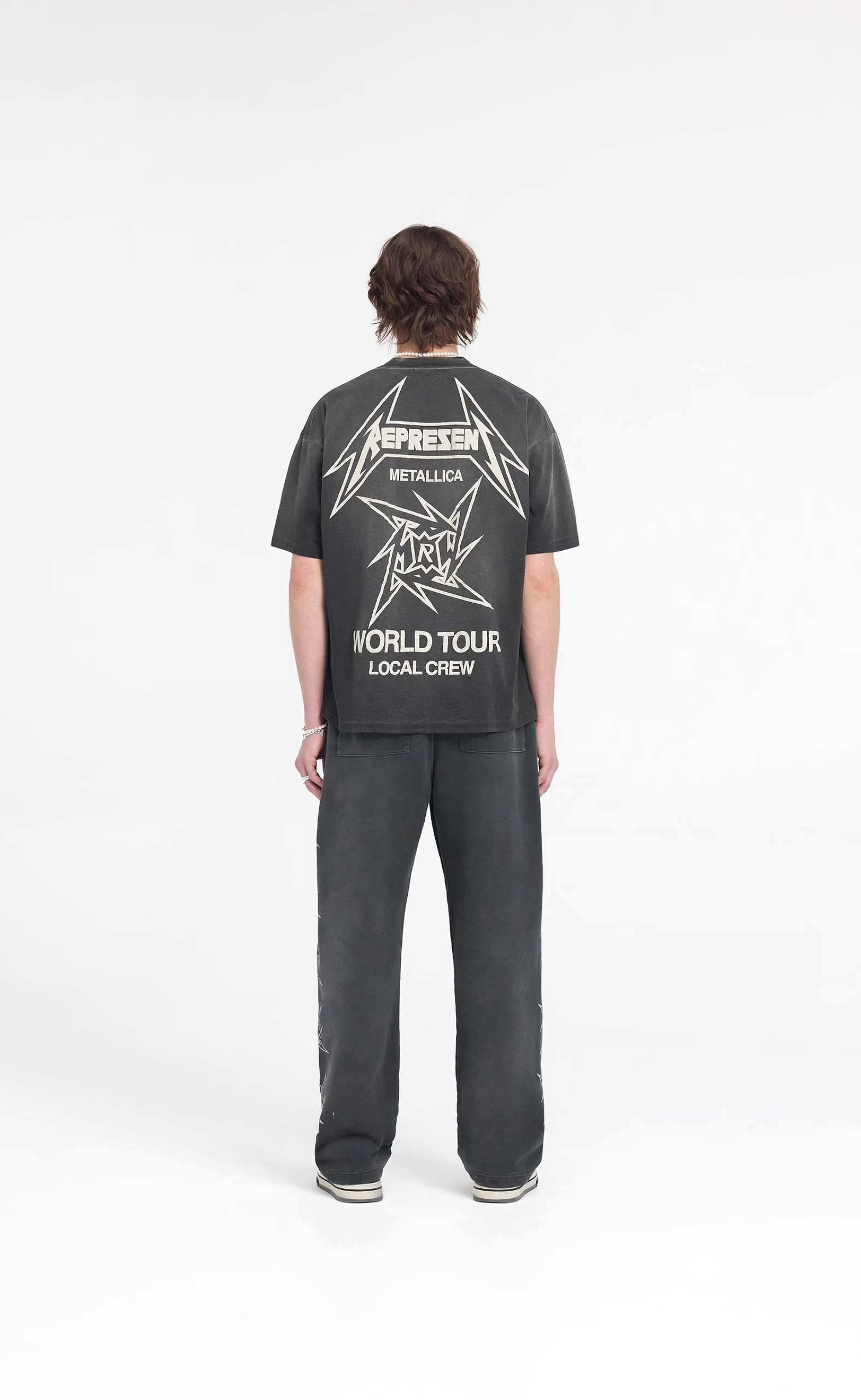 METALLICA 40 YEAR ANNIVERSARY STAINED BLACK T-SHIRT