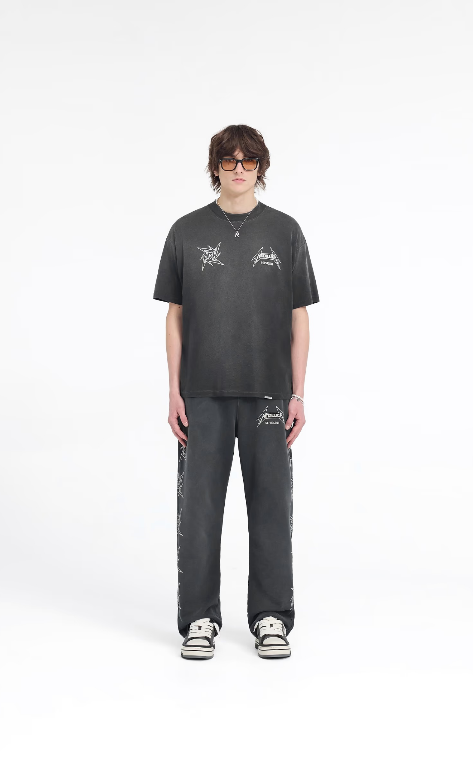 METALLICA 40 YEAR ANNIVERSARY STAINED BLACK T-SHIRT