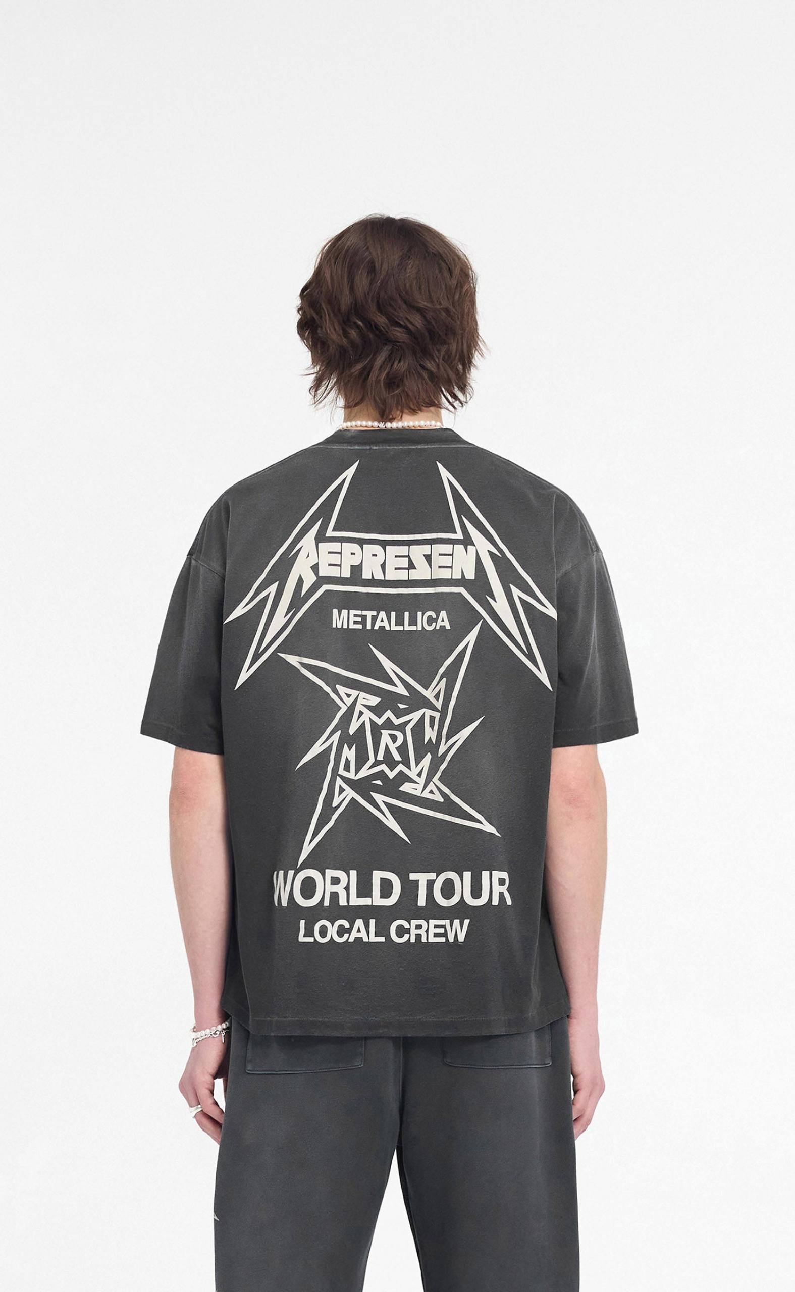 METALLICA 40 YEAR ANNIVERSARY STAINED BLACK T-SHIRT