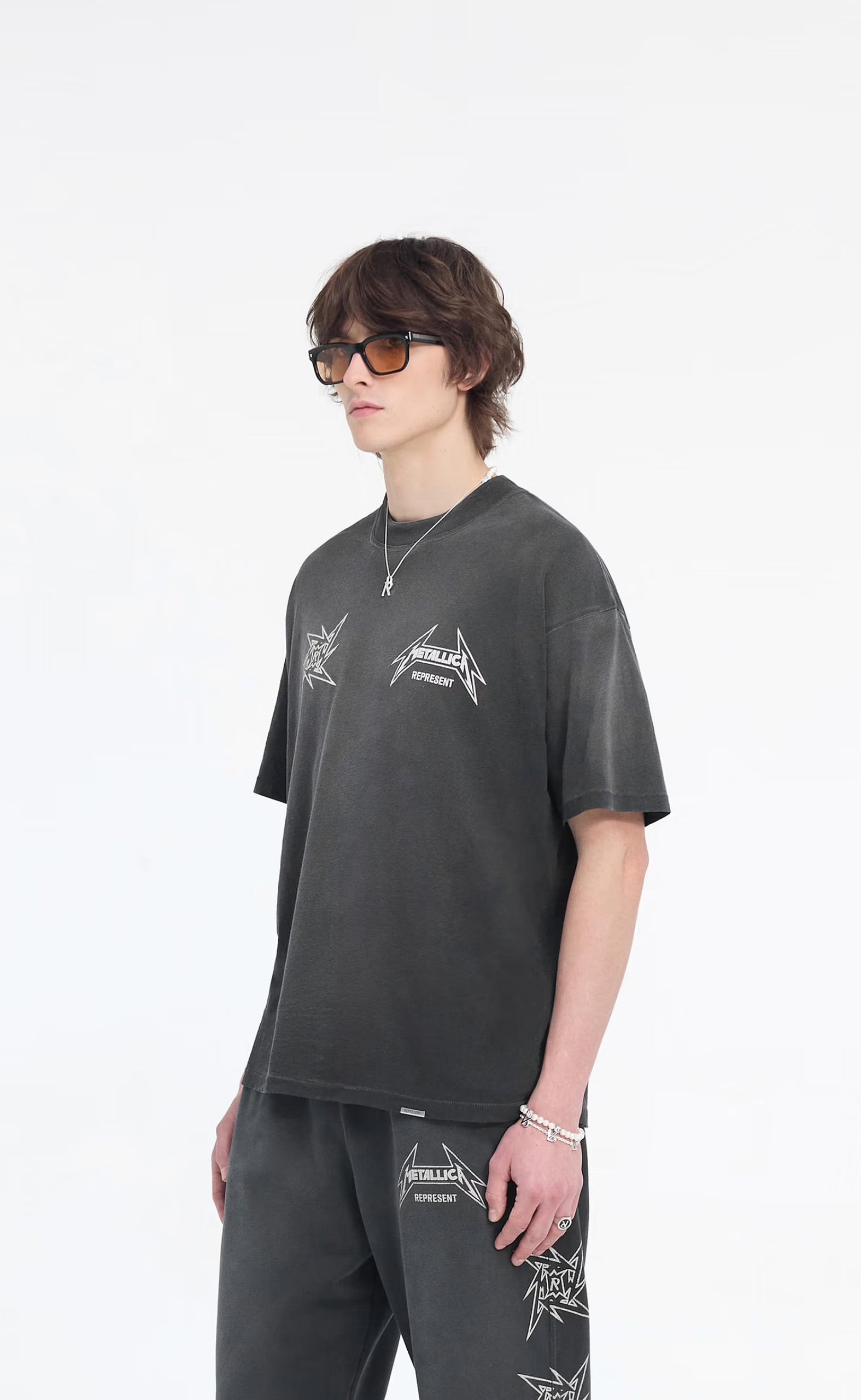 METALLICA 40 YEAR ANNIVERSARY STAINED BLACK T-SHIRT