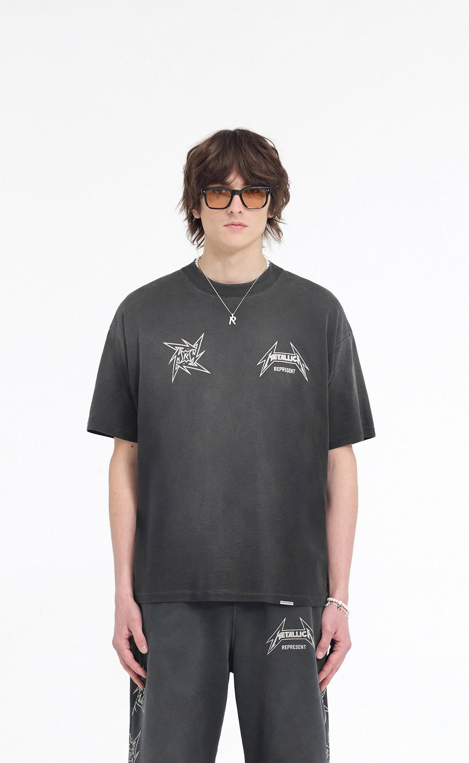 METALLICA 40 YEAR ANNIVERSARY STAINED BLACK T-SHIRT