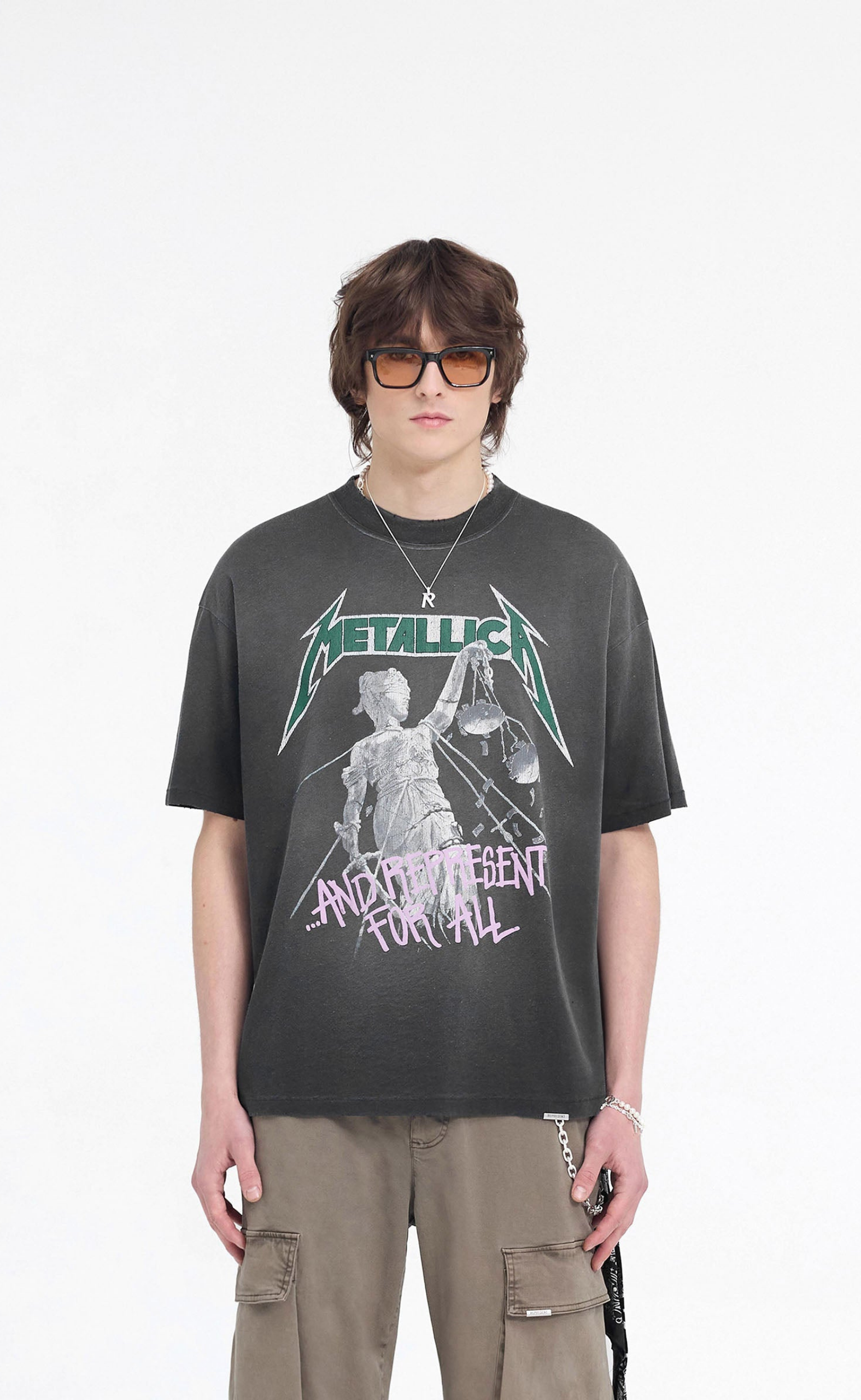 METALLICA JUSTICE STAINED BLACK T-SHIRT