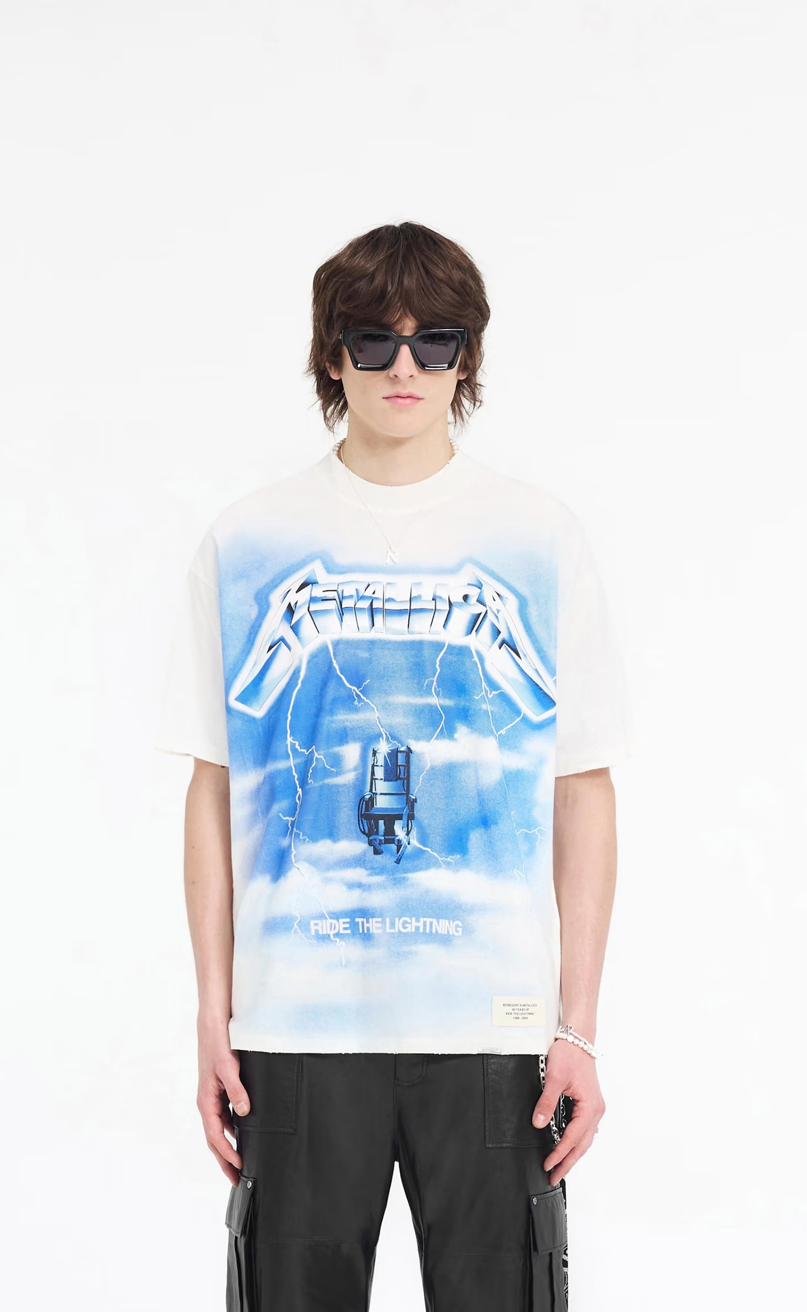 METALLICA RIDE THE LIGHTNING FLAT WHITE T-SHIRT